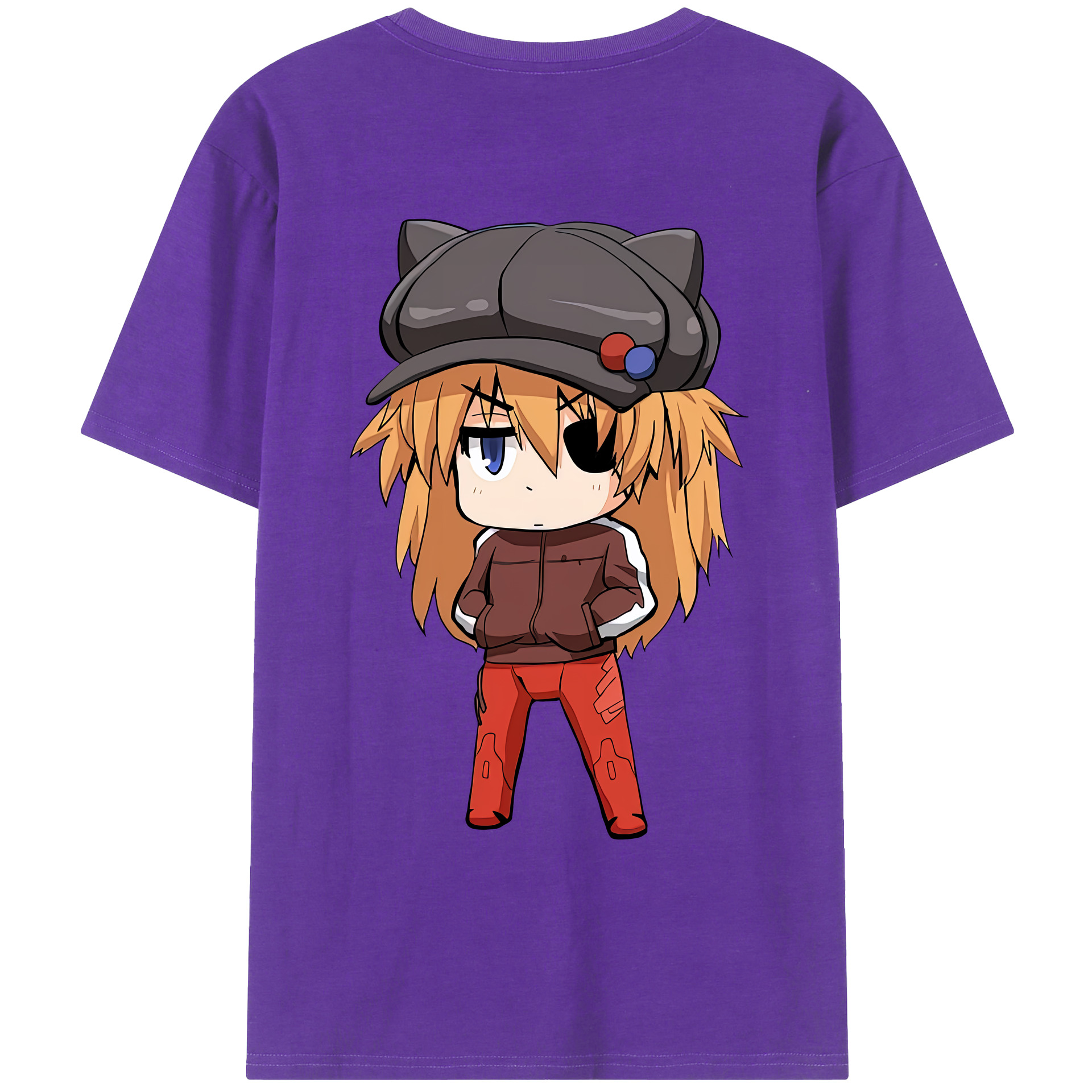 （画像用） EVA 新世紀エヴァンゲリオン 綿100％ メンズ半袖Tシャツ（バックプリント） 通気性