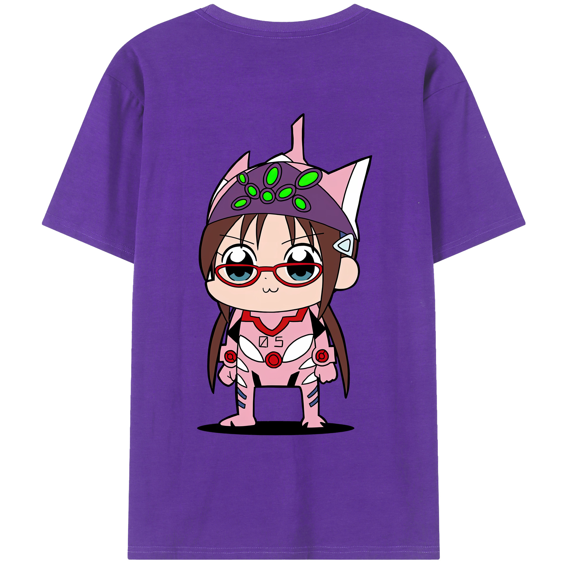 （画像用） EVA 新世紀エヴァンゲリオン 綿100％ メンズ半袖Tシャツ（バックプリント） 通気性