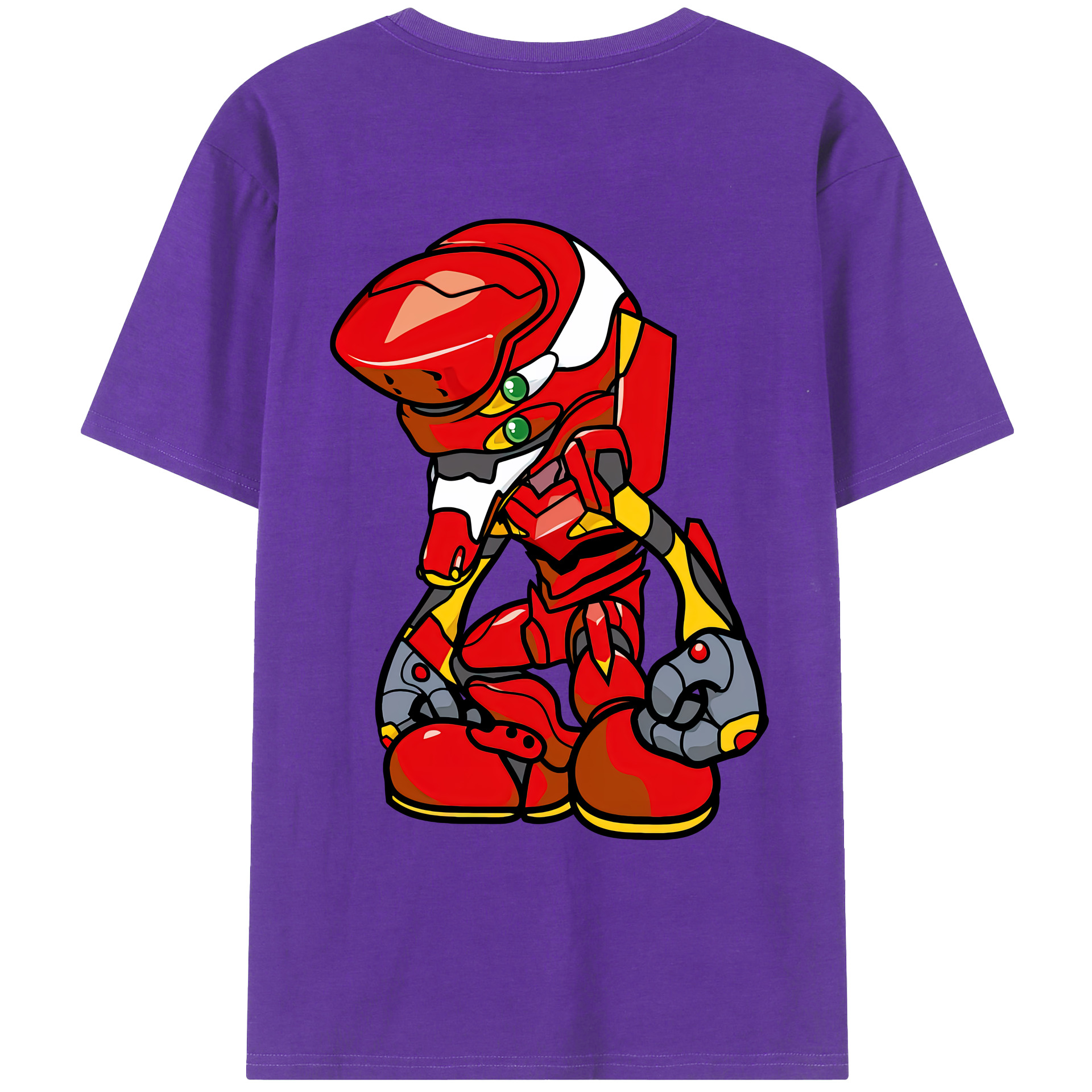 （画像用） EVA 新世紀エヴァンゲリオン 綿100％ メンズ半袖Tシャツ（バックプリント） 通気性