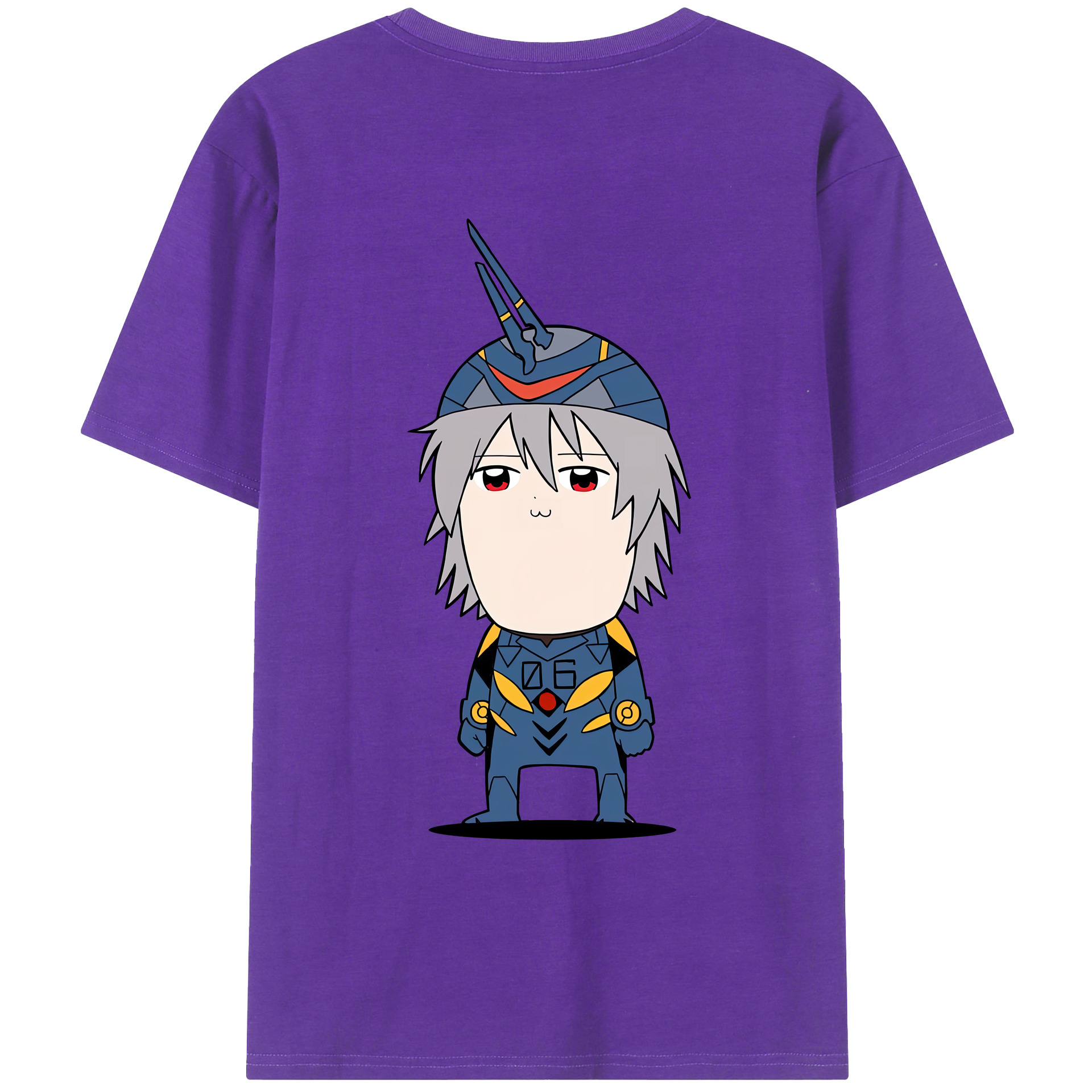 （画像用） EVA 新世紀エヴァンゲリオン 綿100％ メンズ半袖Tシャツ（バックプリント） 通気性