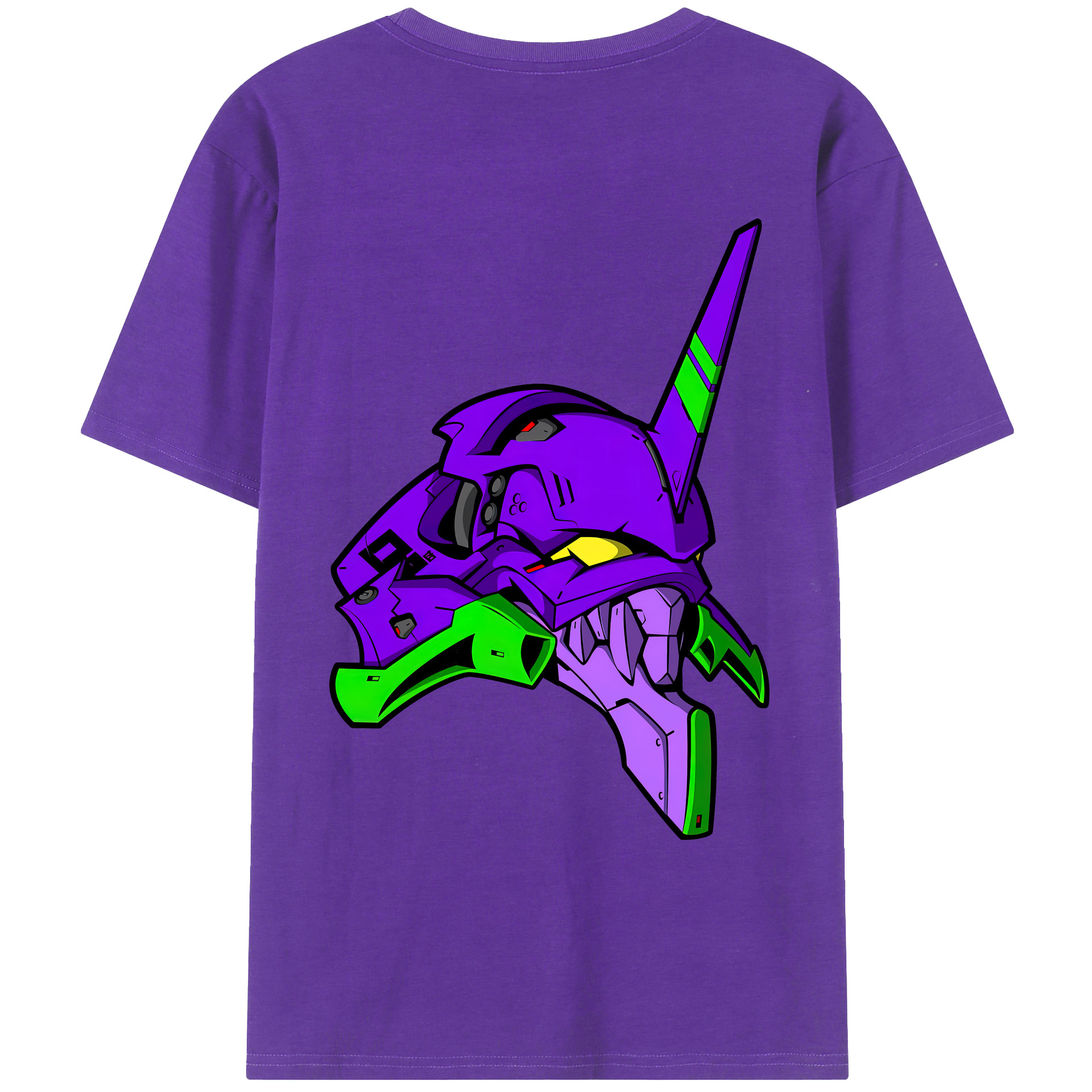 （画像用） EVA 新世紀エヴァンゲリオン 綿100％ メンズ半袖Tシャツ（バックプリント） 通気性