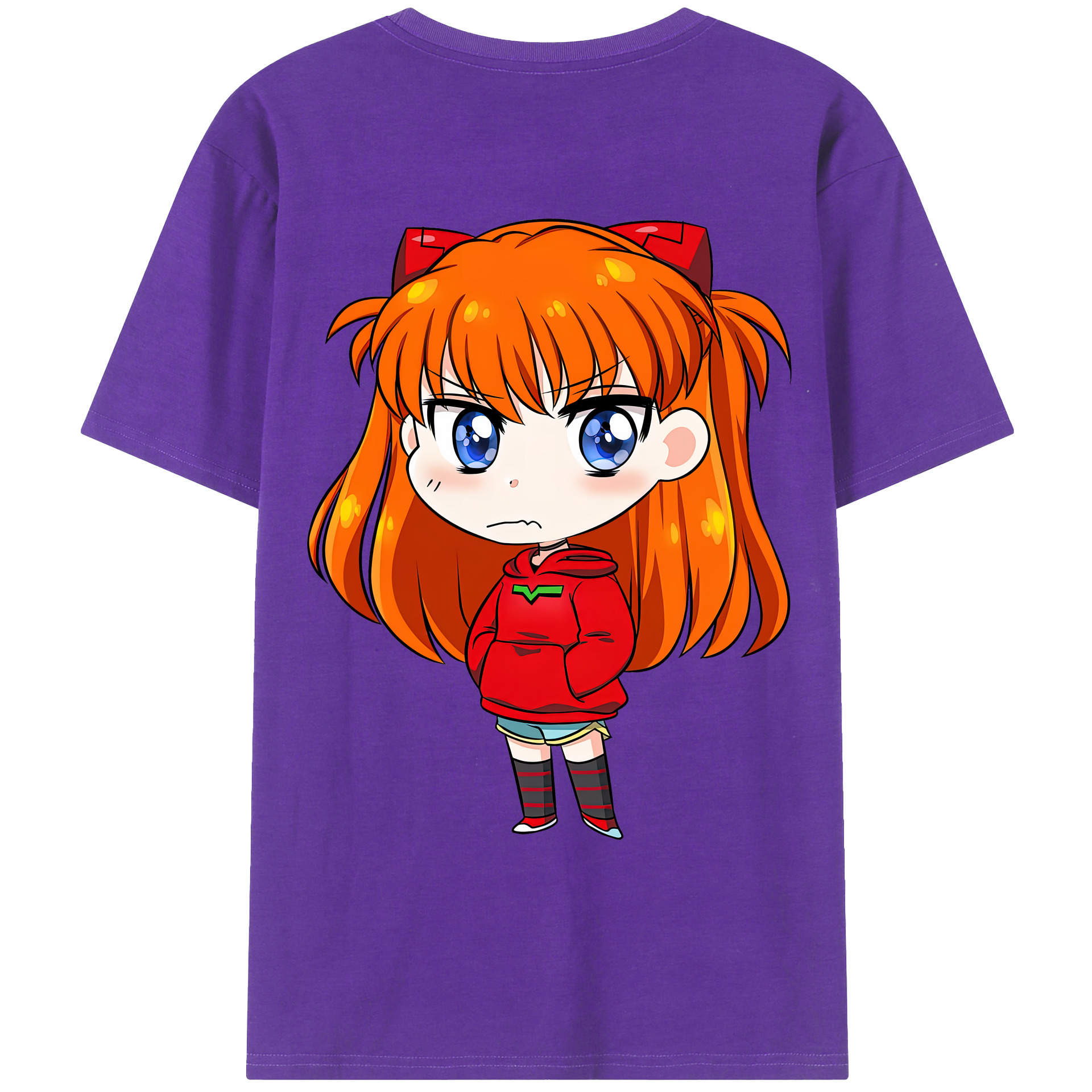 （画像用） EVA 新世紀エヴァンゲリオン 綿100％ メンズ半袖Tシャツ（バックプリント） 通気性