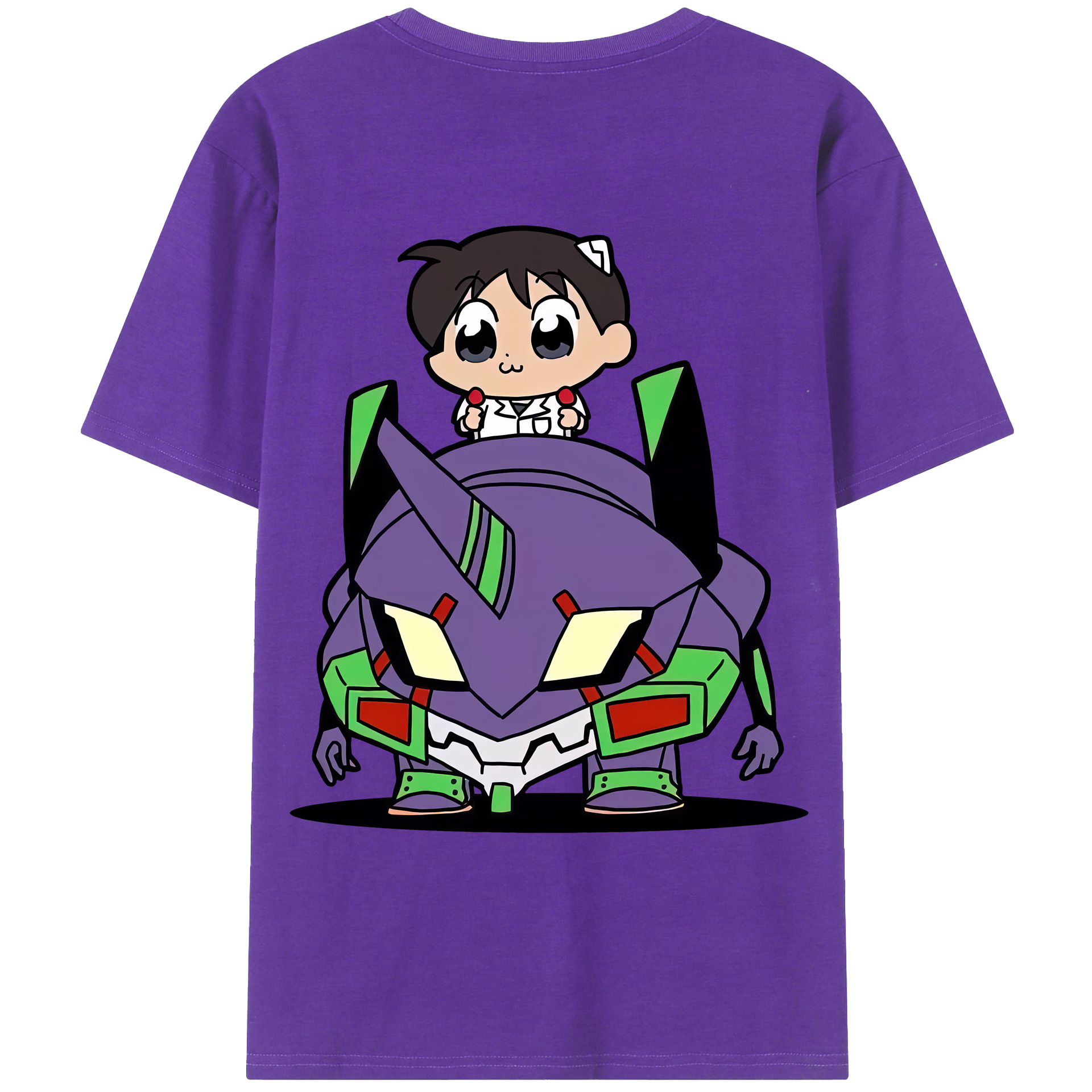 （画像用） EVA 新世紀エヴァンゲリオン 綿100％ メンズ半袖Tシャツ（バックプリント） 通気性