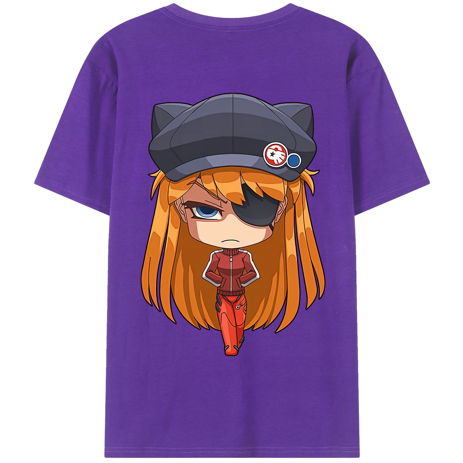 （画像用） EVA 新世紀エヴァンゲリオン 綿100％ メンズ半袖Tシャツ（バックプリント） 通気性