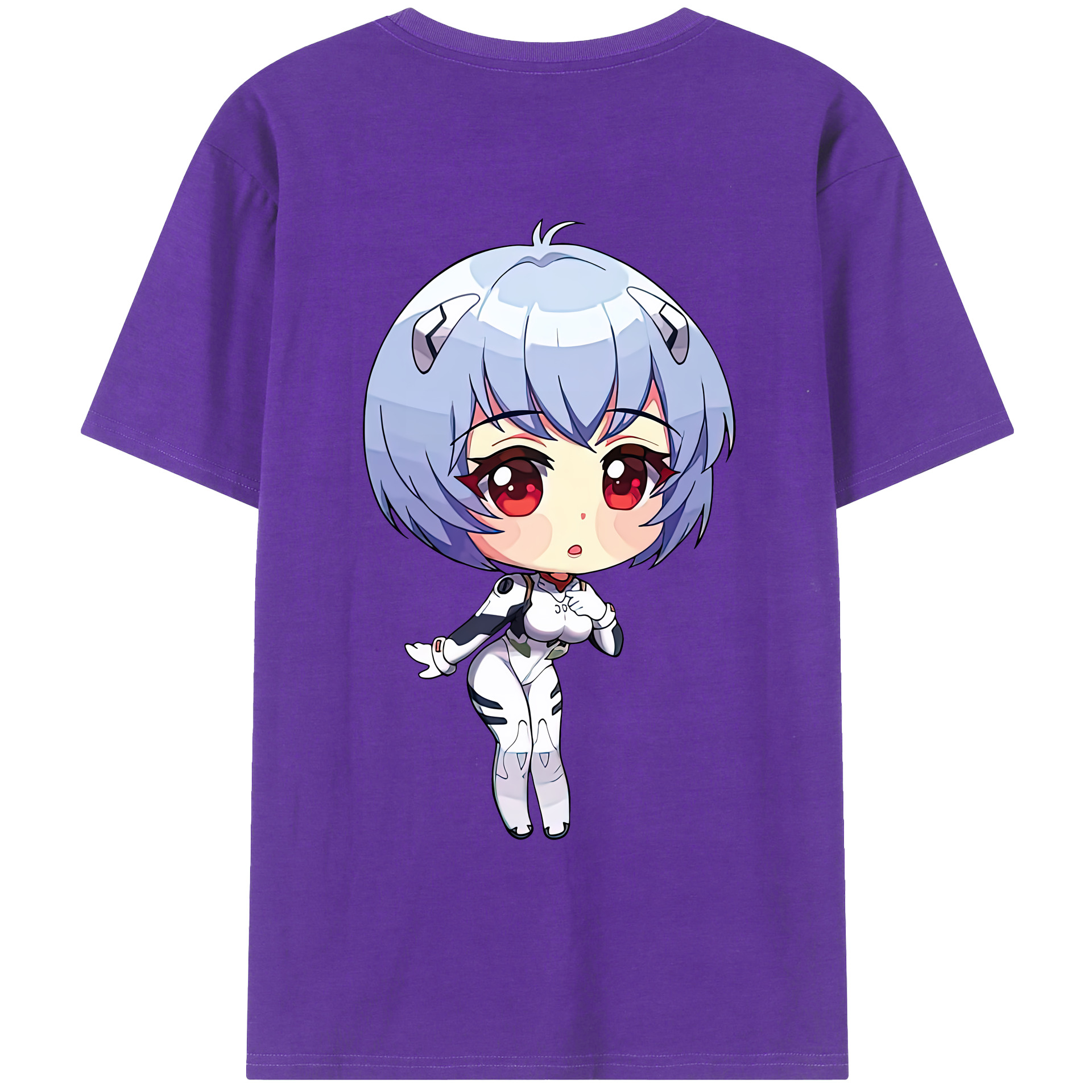 （画像用） EVA 新世紀エヴァンゲリオン 綿100％ メンズ半袖Tシャツ（バックプリント） 通気性