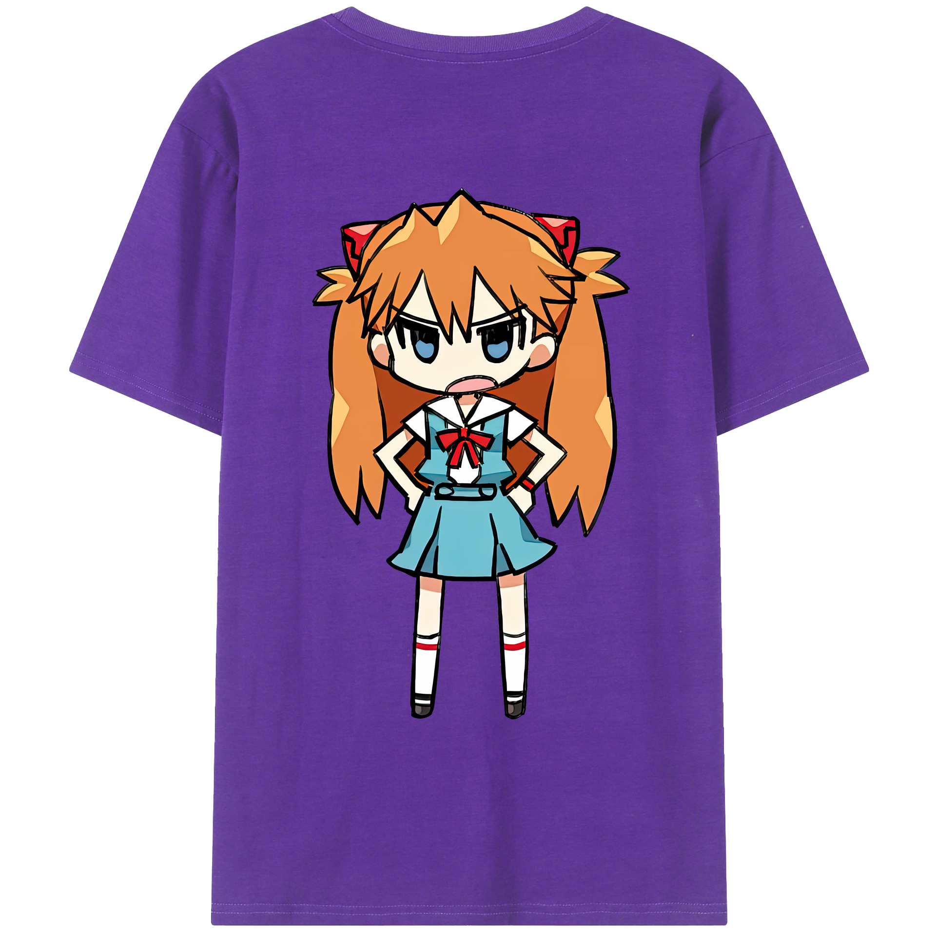（画像用） EVA 新世紀エヴァンゲリオン 綿100％ メンズ半袖Tシャツ（バックプリント） 通気性