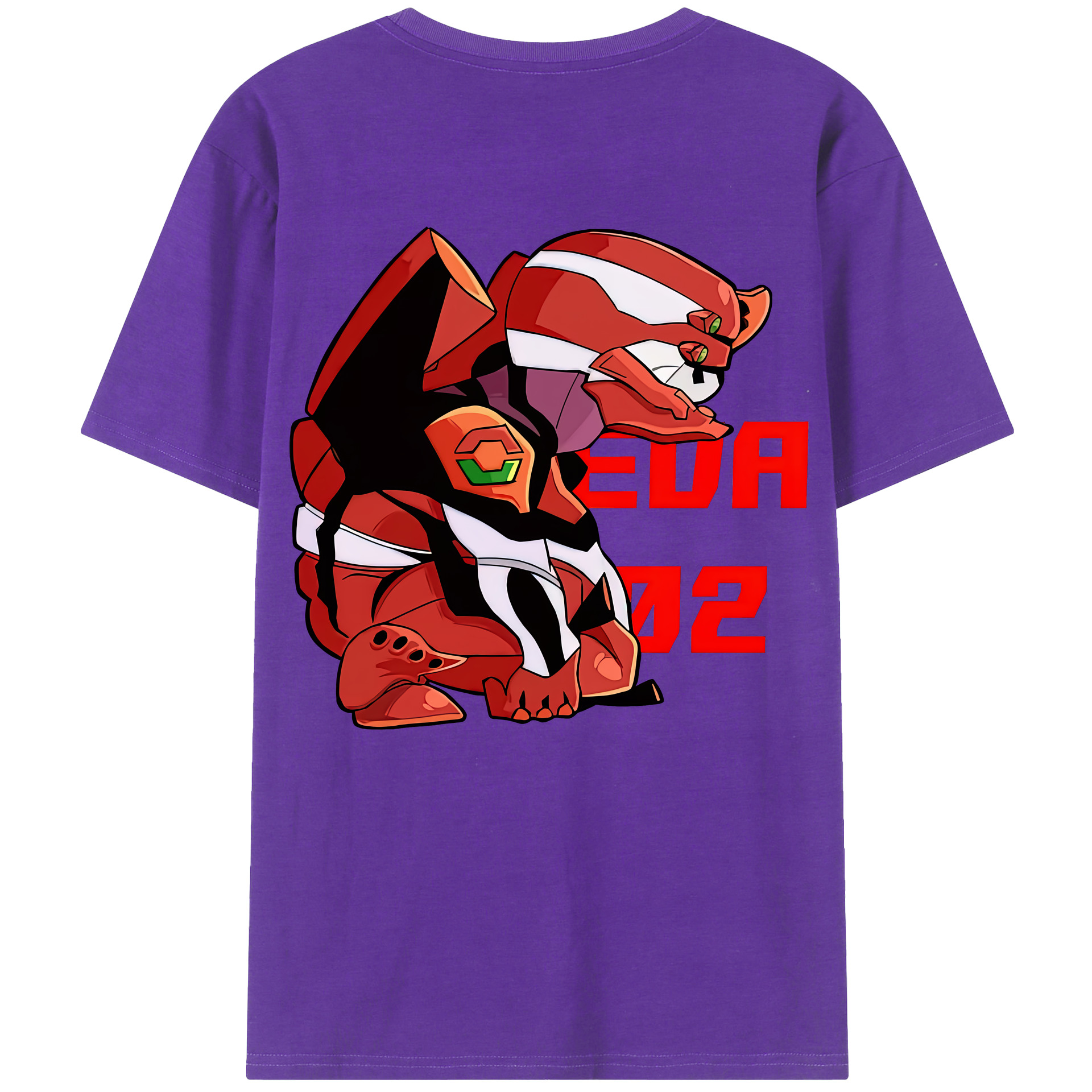 （画像用） EVA 新世紀エヴァンゲリオン 綿100％ メンズ半袖Tシャツ（バックプリント） 通気性