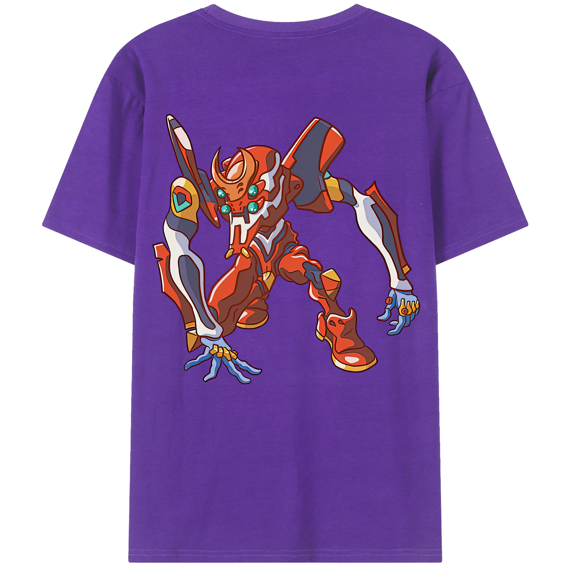 （画像用） EVA 新世紀エヴァンゲリオン 綿100％ メンズ半袖Tシャツ（バックプリント） 通気性