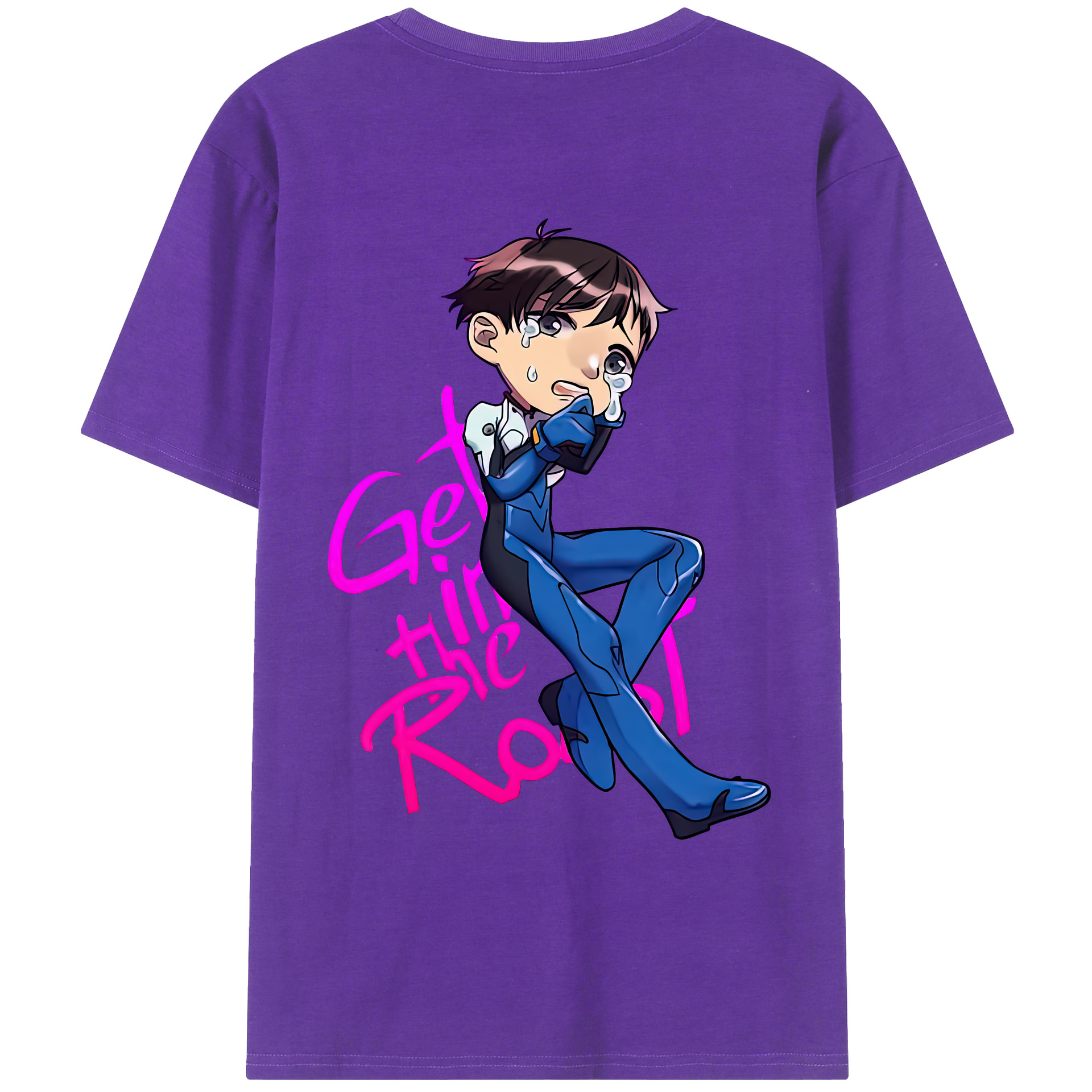 （画像用） EVA 新世紀エヴァンゲリオン 綿100％ メンズ半袖Tシャツ（バックプリント） 通気性