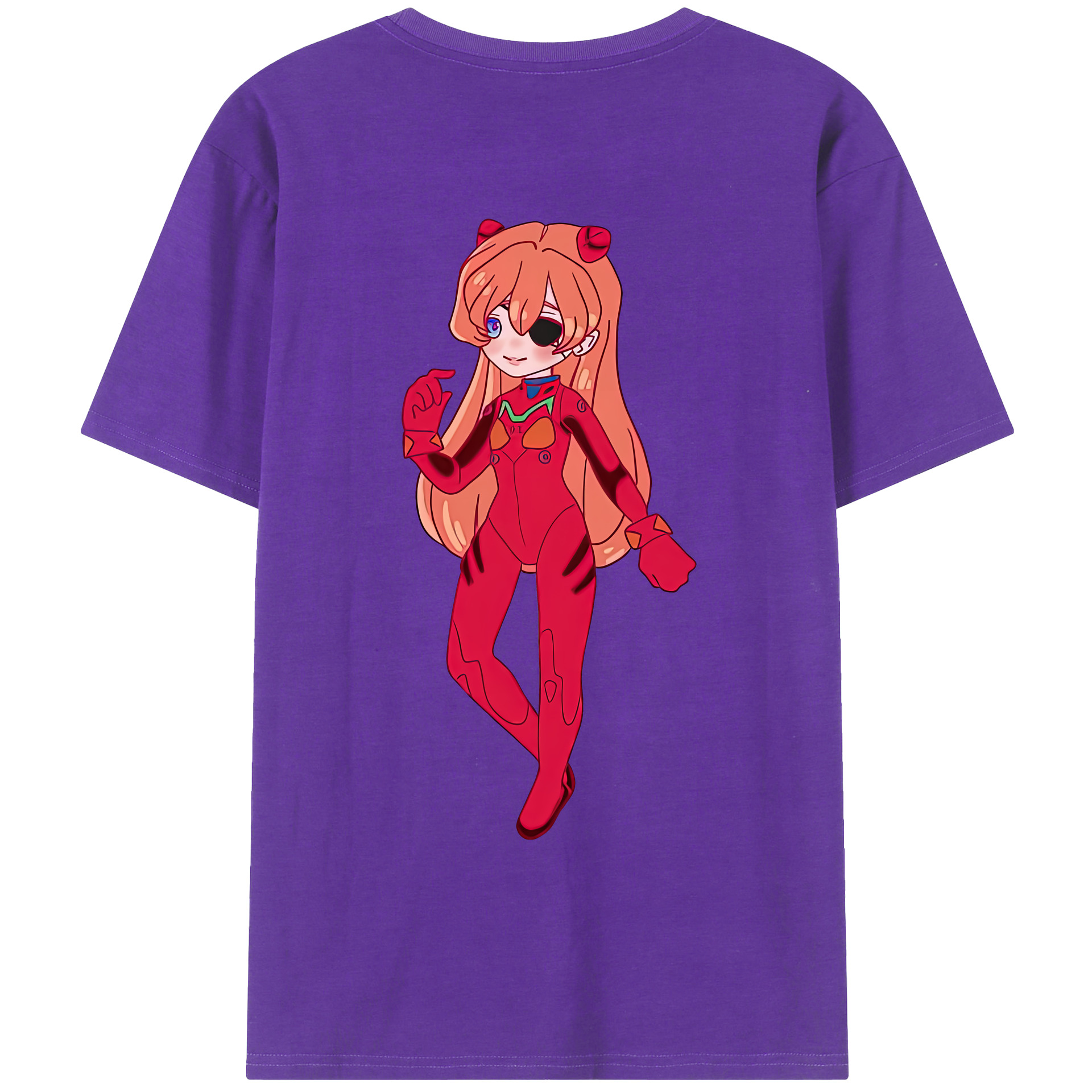 （画像用） EVA 新世紀エヴァンゲリオン 綿100％ メンズ半袖Tシャツ（バックプリント） 通気性