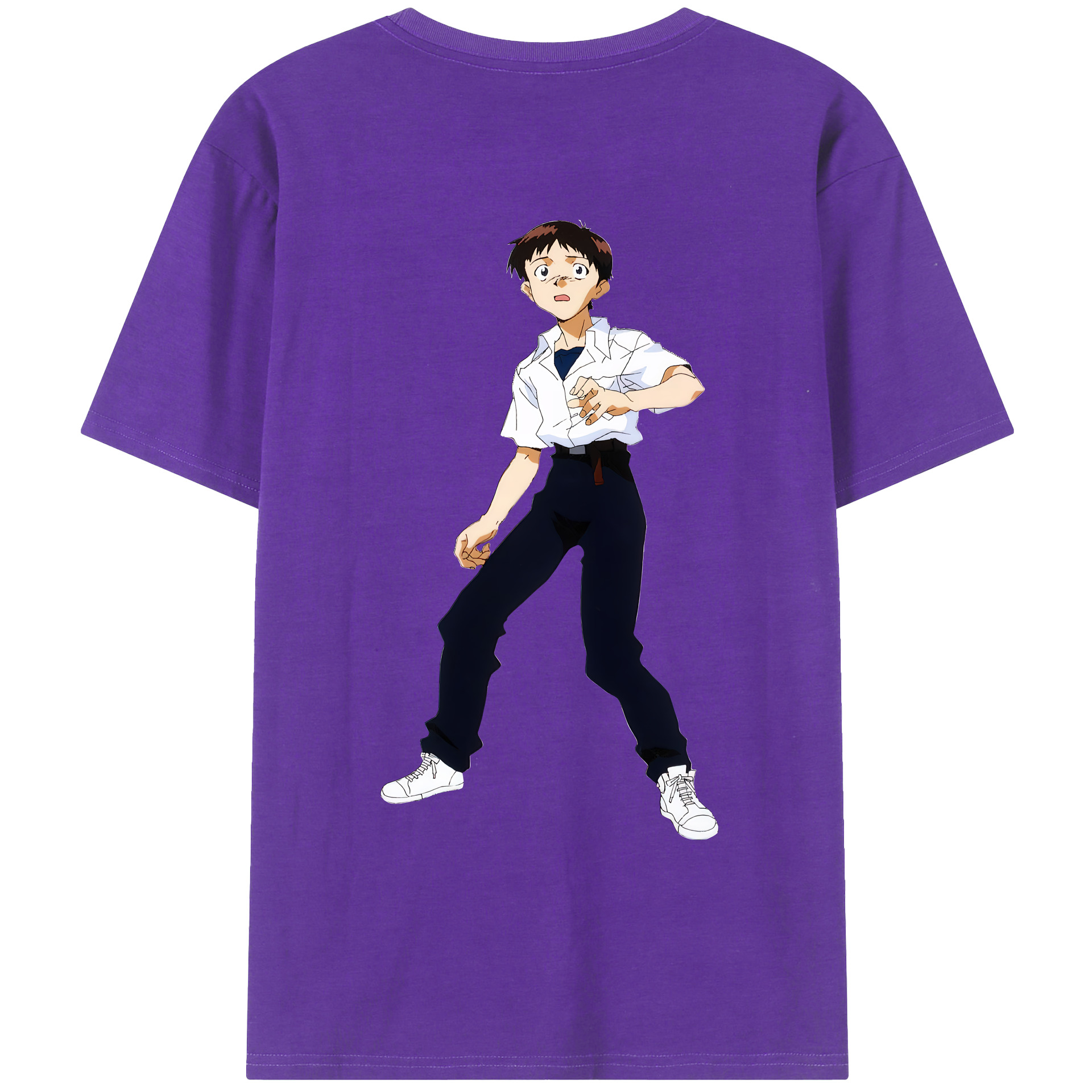 （画像用） EVA 新世紀エヴァンゲリオン 綿100％ メンズ半袖Tシャツ（バックプリント） 通気性