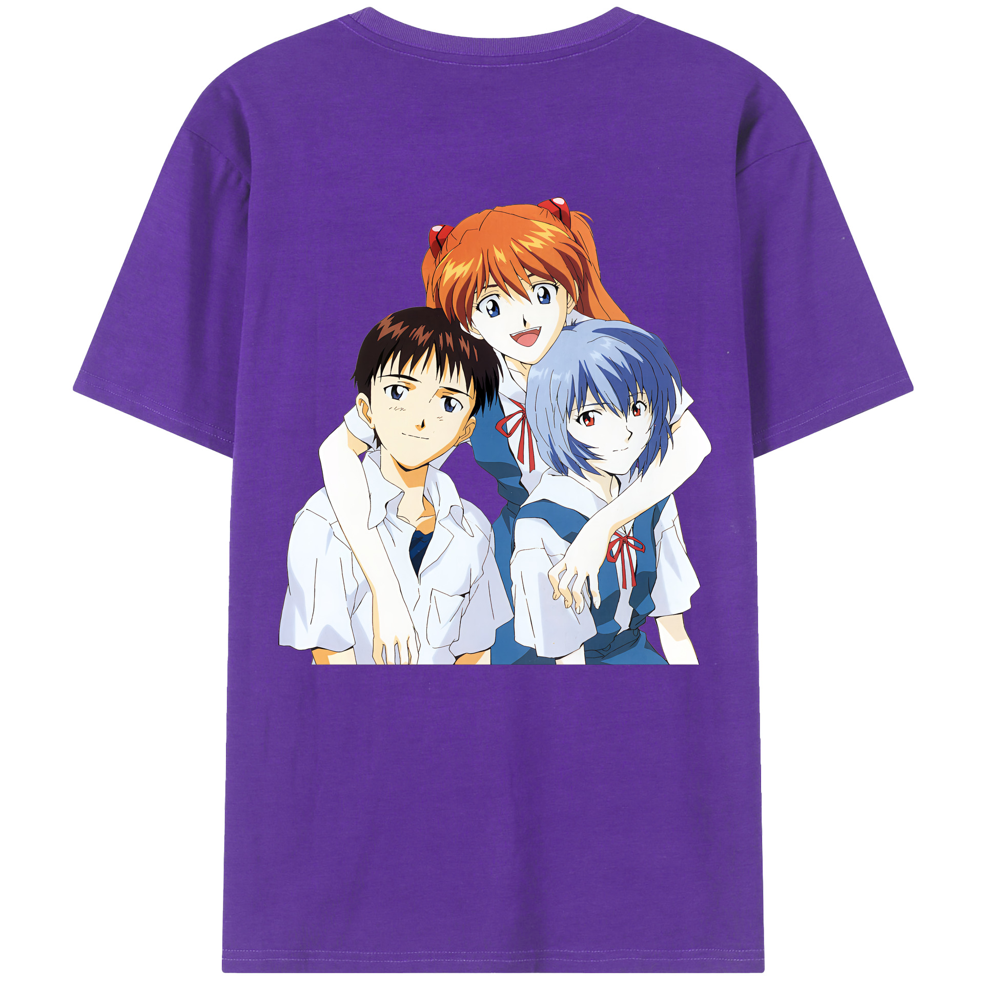 （画像用） EVA 新世紀エヴァンゲリオン 綿100％ メンズ半袖Tシャツ（バックプリント） 通気性
