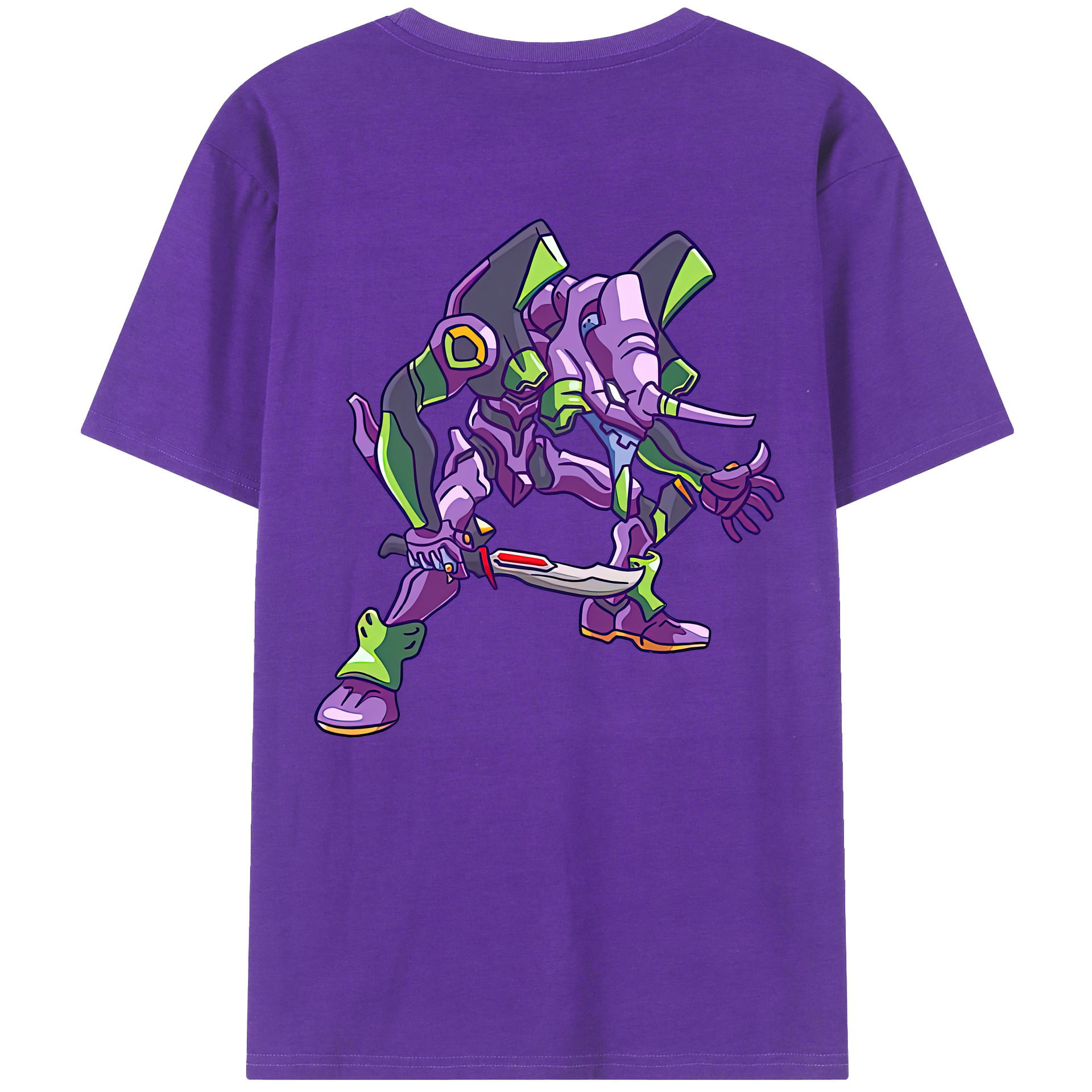（画像用） EVA 新世紀エヴァンゲリオン 綿100％ メンズ半袖Tシャツ（バックプリント） 通気性