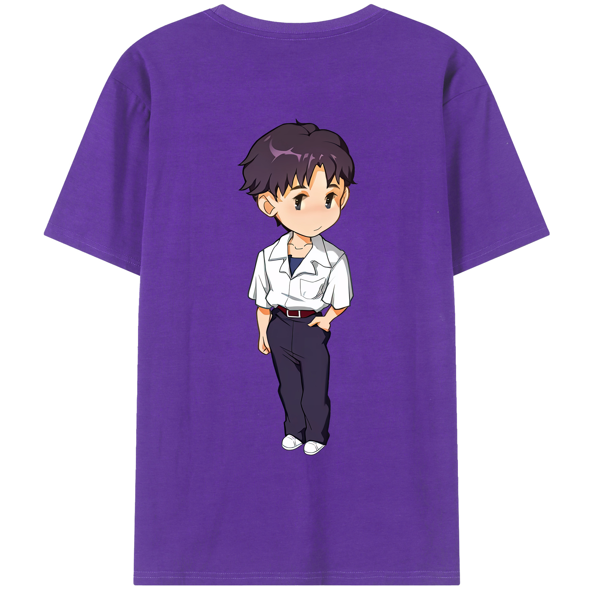 （画像用） EVA 新世紀エヴァンゲリオン 綿100％ メンズ半袖Tシャツ（バックプリント） 通気性