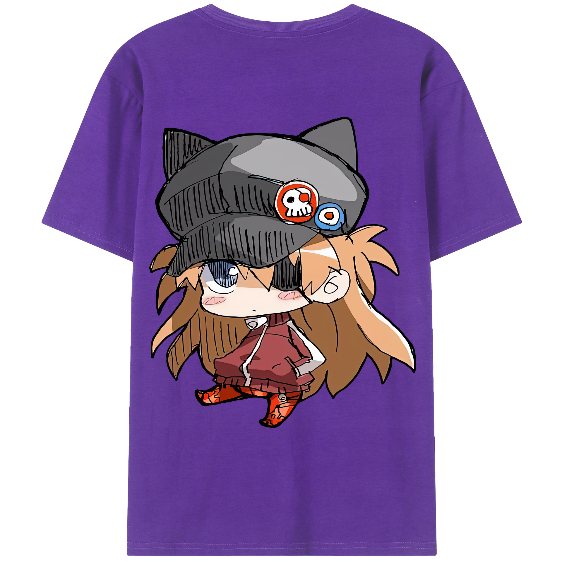 （画像用） EVA 新世紀エヴァンゲリオン 綿100％ メンズ半袖Tシャツ（バックプリント） 通気性