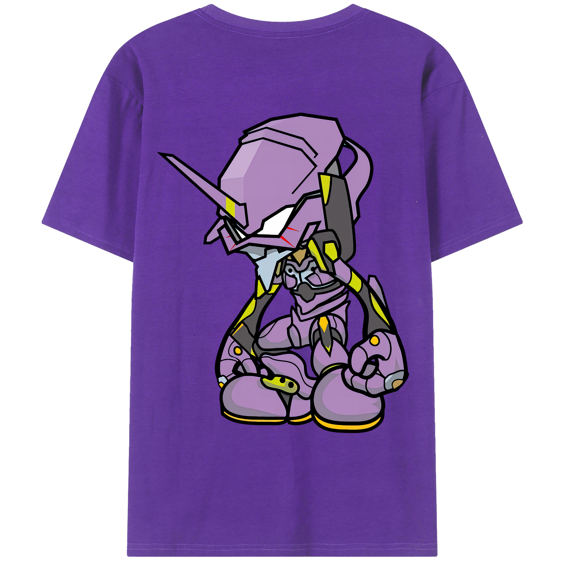 （画像用） EVA 新世紀エヴァンゲリオン 綿100％ メンズ半袖Tシャツ（バックプリント） 通気性