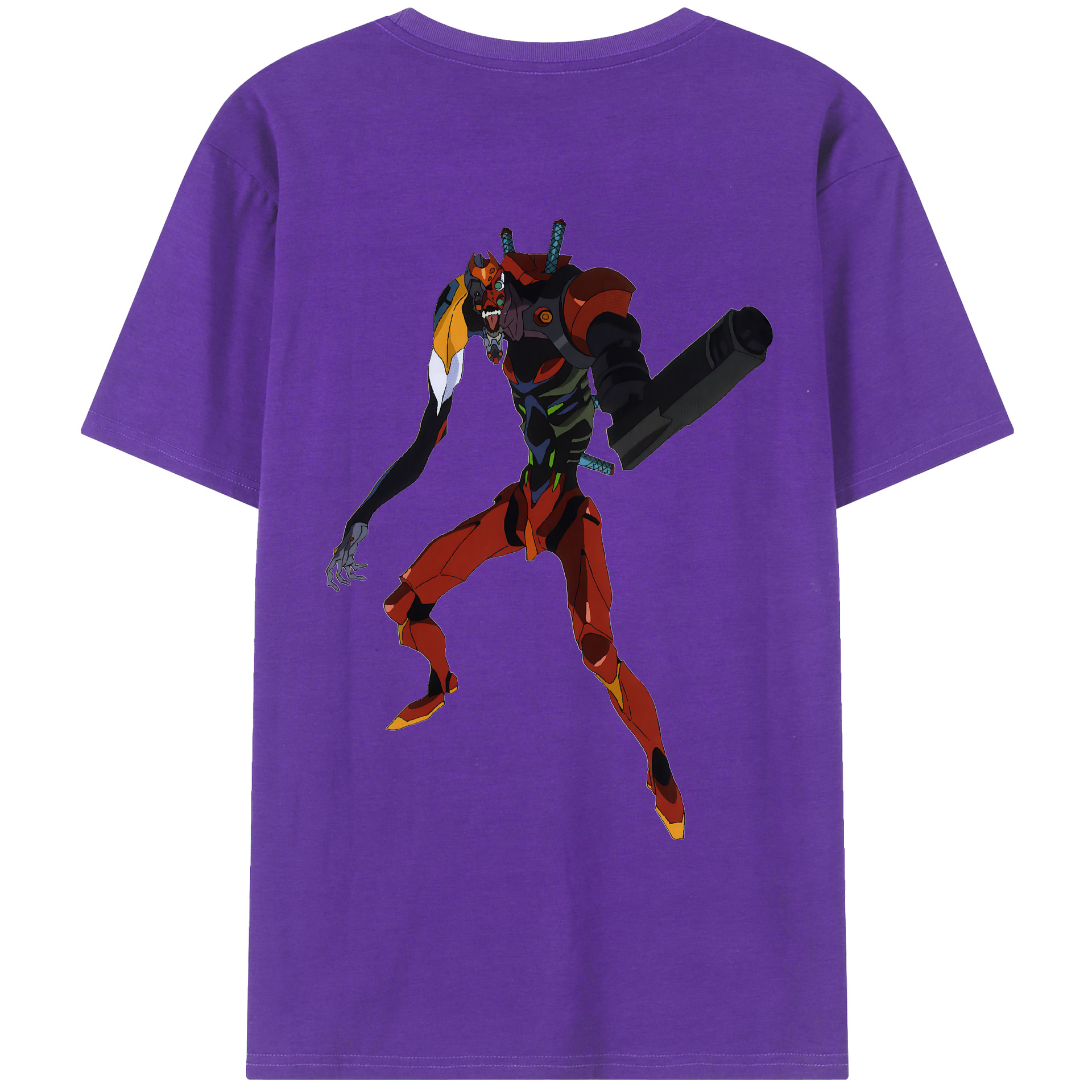 （画像用） EVA 新世紀エヴァンゲリオン 綿100％ メンズ半袖Tシャツ（バックプリント） 通気性