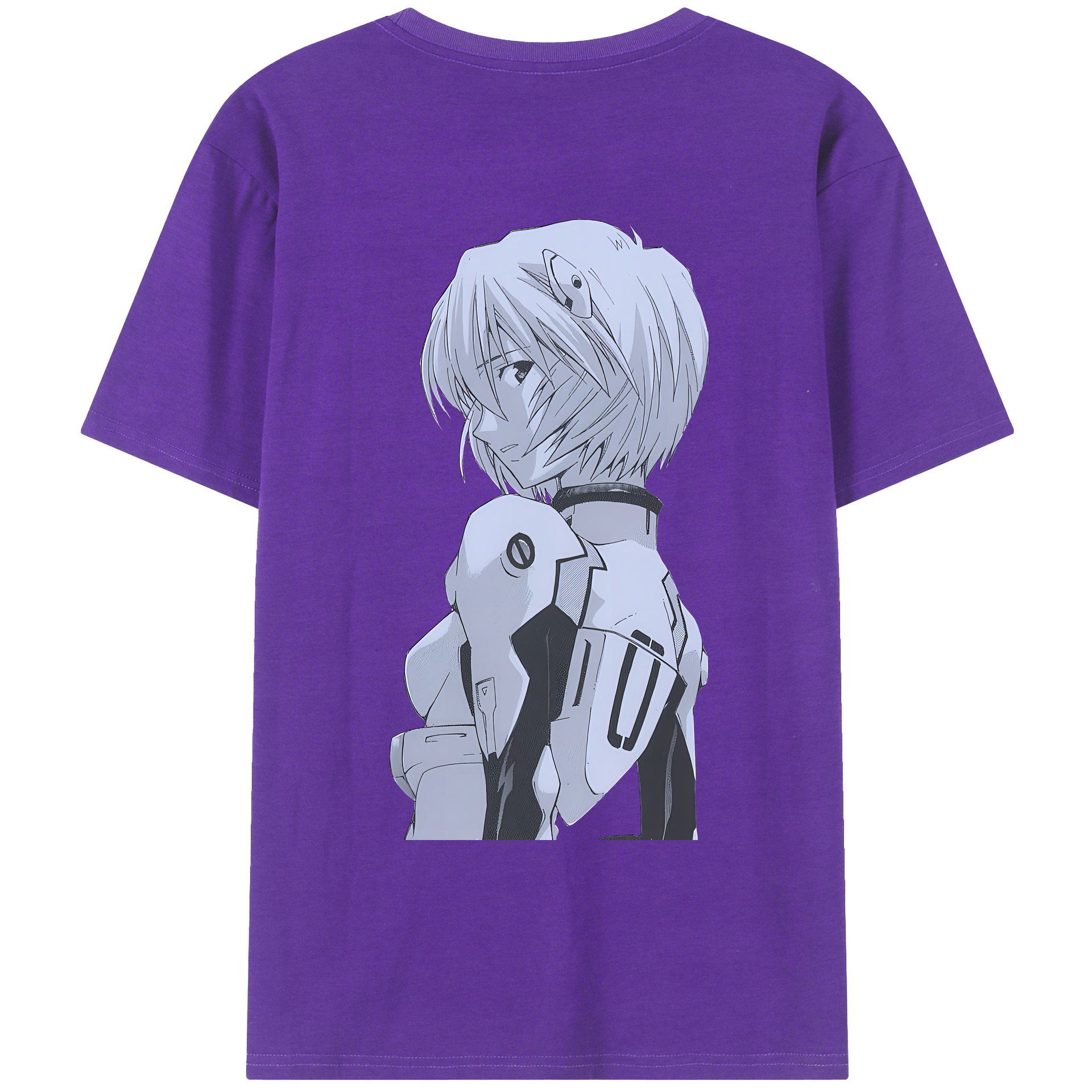 （画像用） EVA 新世紀エヴァンゲリオン 綿100％ メンズ半袖Tシャツ（バックプリント） 通気性