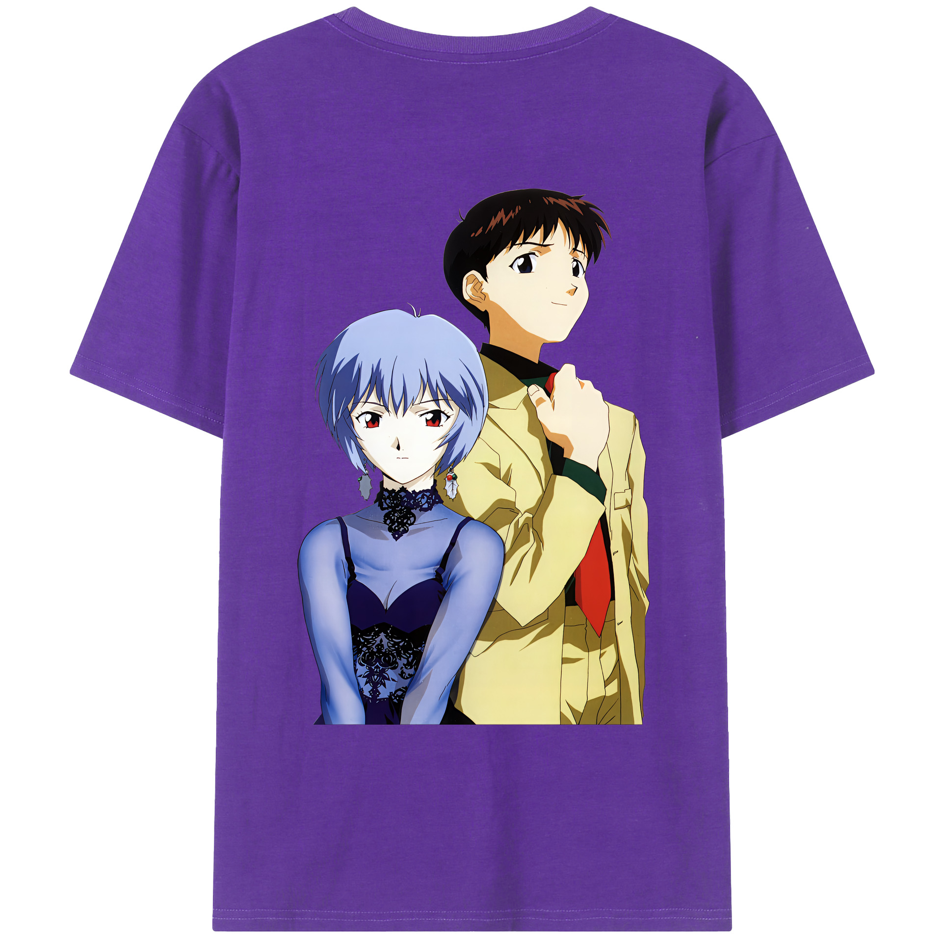 （画像用） EVA 新世紀エヴァンゲリオン 綿100％ メンズ半袖Tシャツ（バックプリント） 通気性