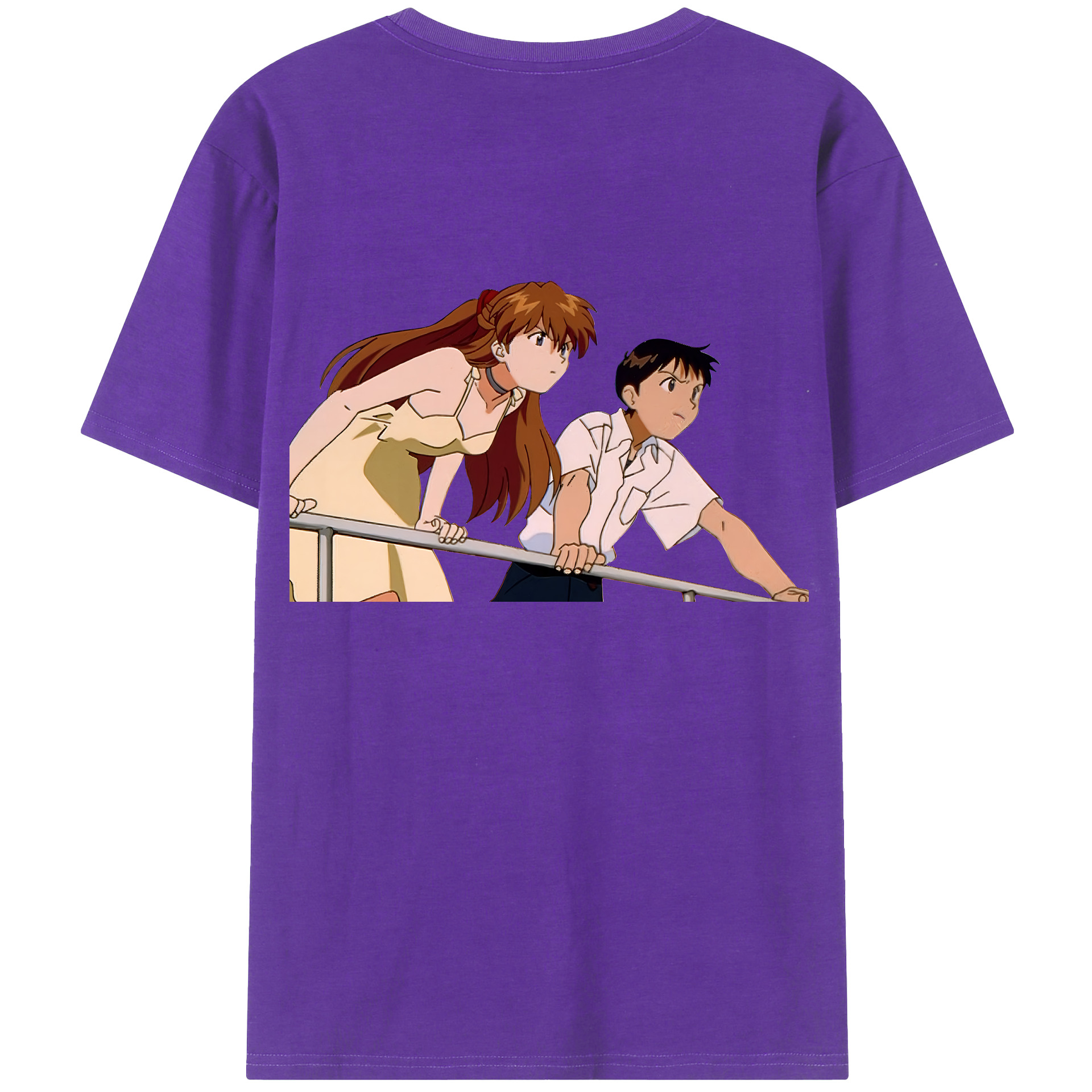 （画像用） EVA 新世紀エヴァンゲリオン 綿100％ メンズ半袖Tシャツ（バックプリント） 通気性