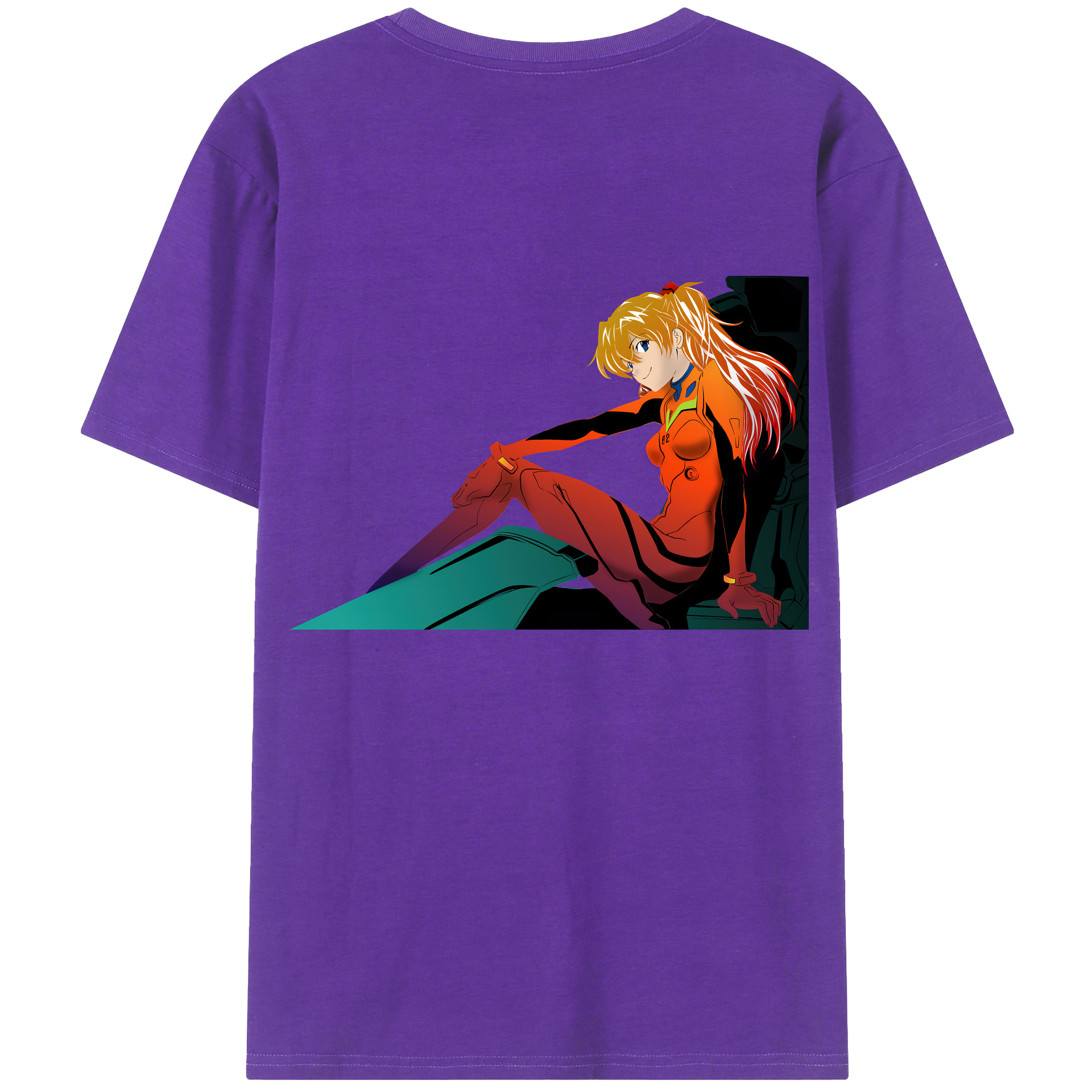 （画像用） EVA 新世紀エヴァンゲリオン 綿100％ メンズ半袖Tシャツ（バックプリント） 通気性