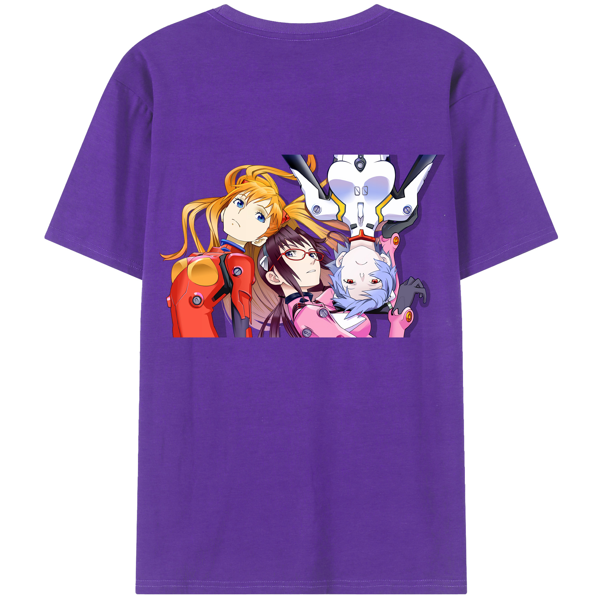 （画像用） EVA 新世紀エヴァンゲリオン 綿100％ メンズ半袖Tシャツ（バックプリント） 通気性