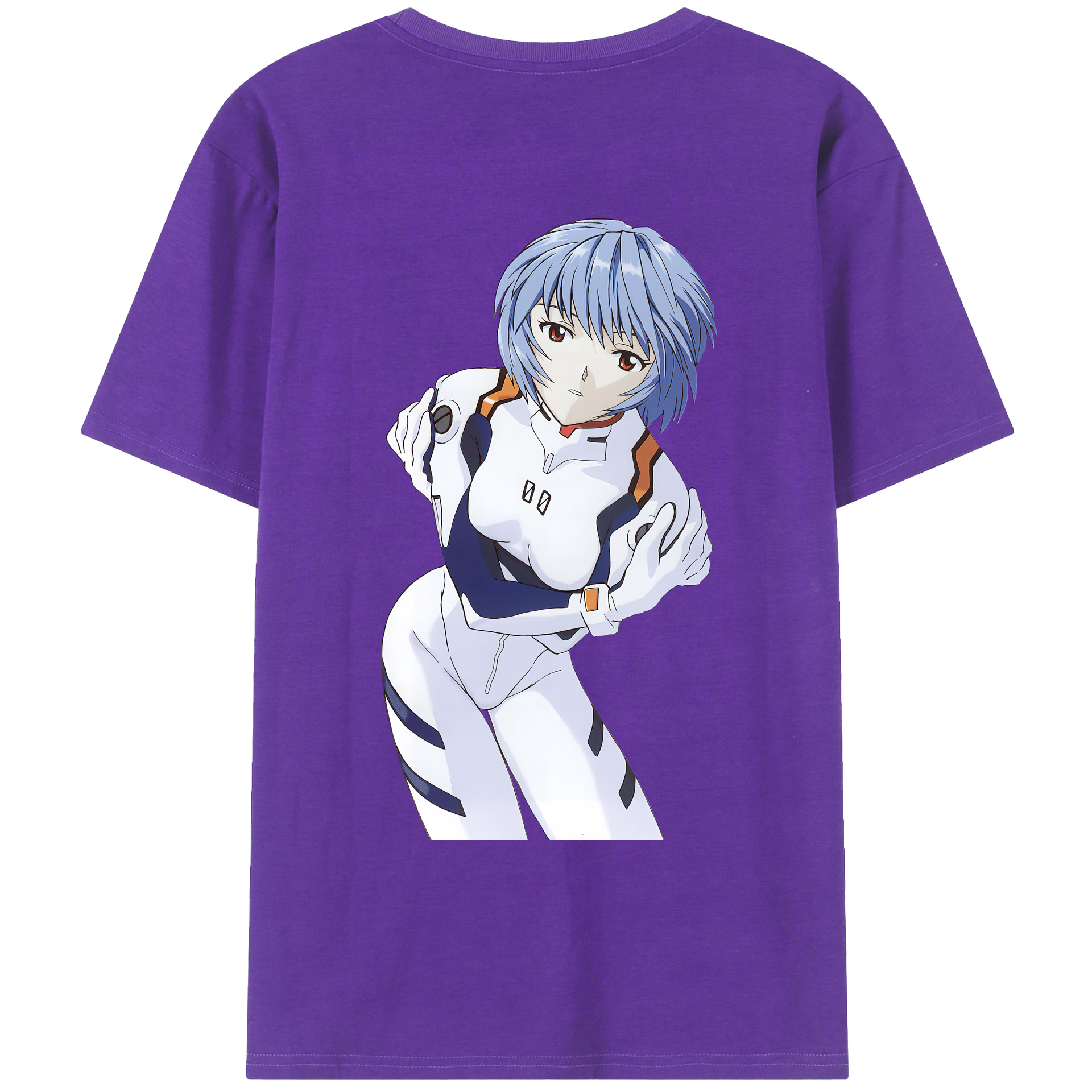 （画像用） EVA 新世紀エヴァンゲリオン 綿100％ メンズ半袖Tシャツ（バックプリント） 通気性