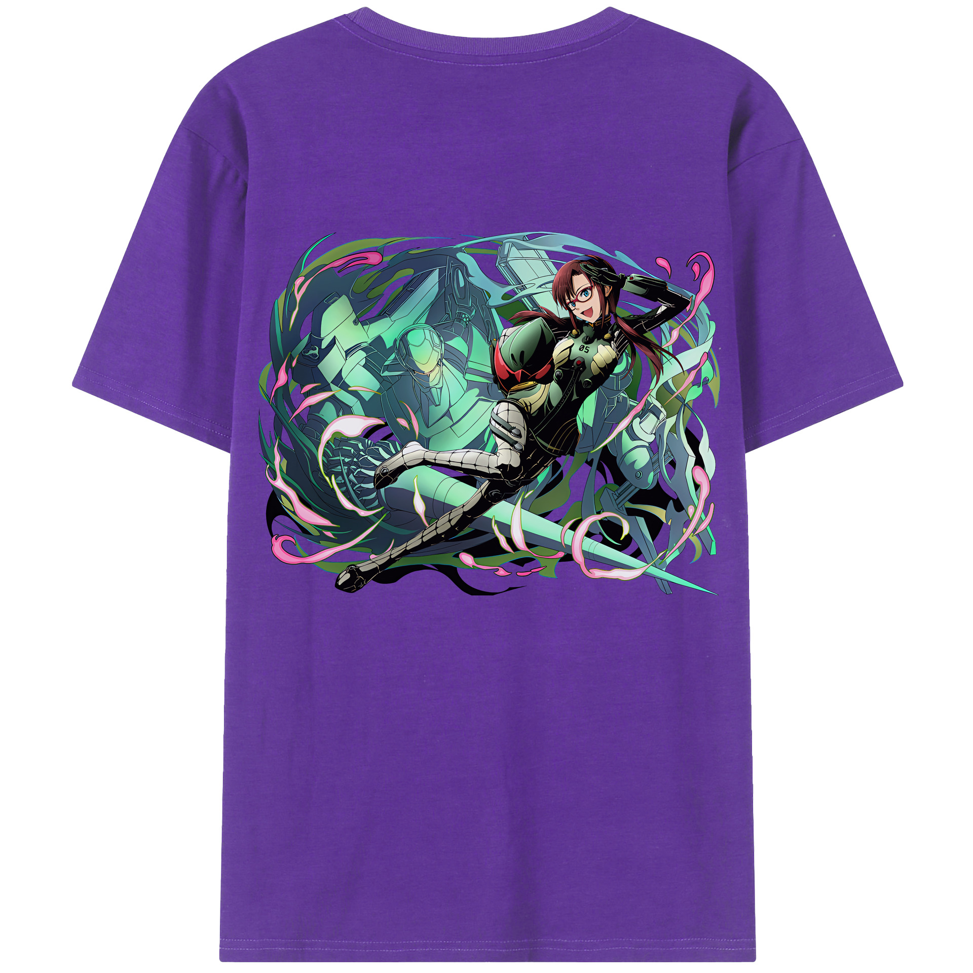 （画像用） EVA 新世紀エヴァンゲリオン 綿100％ メンズ半袖Tシャツ（バックプリント） 通気性