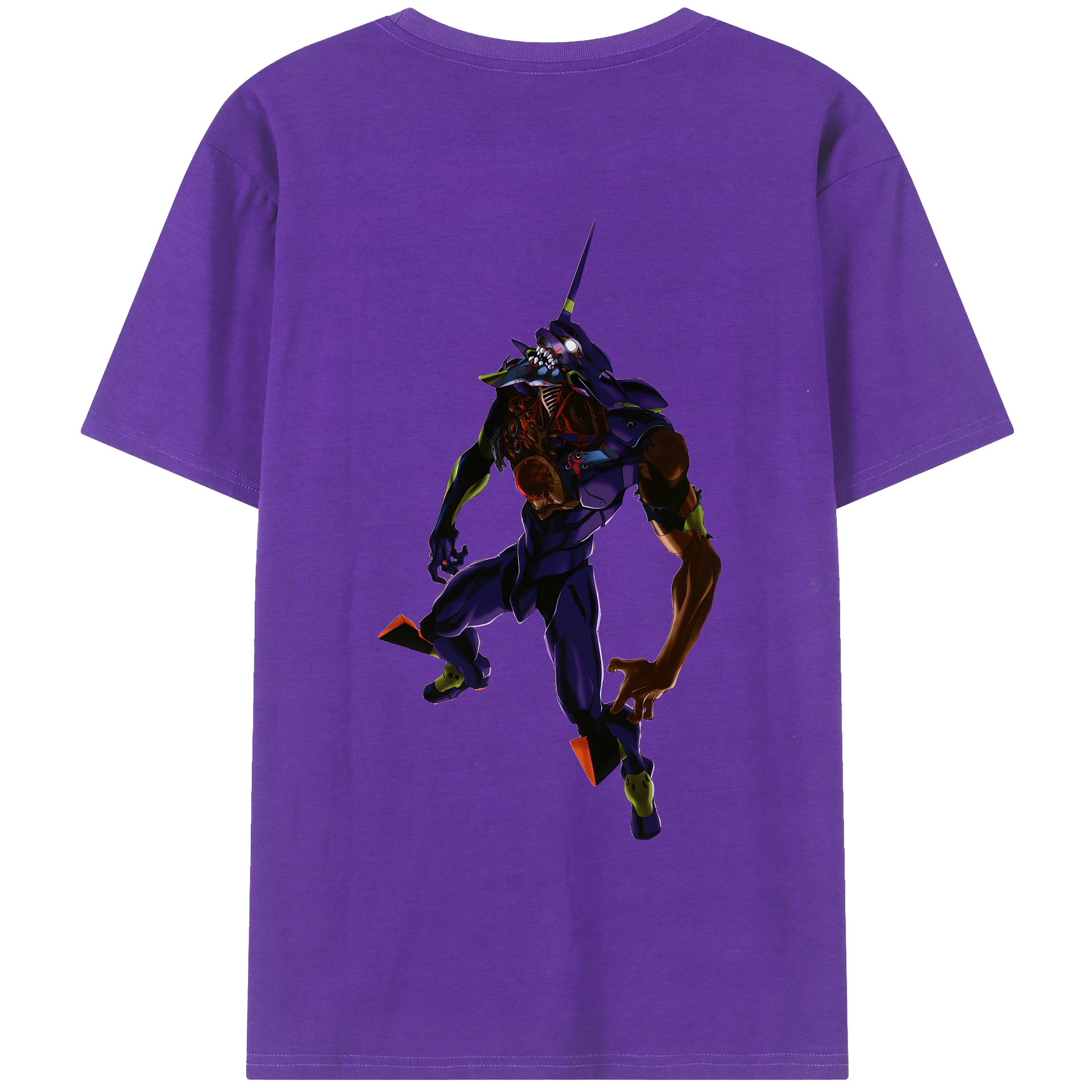 （画像用） EVA 新世紀エヴァンゲリオン 綿100％ メンズ半袖Tシャツ（バックプリント） 通気性