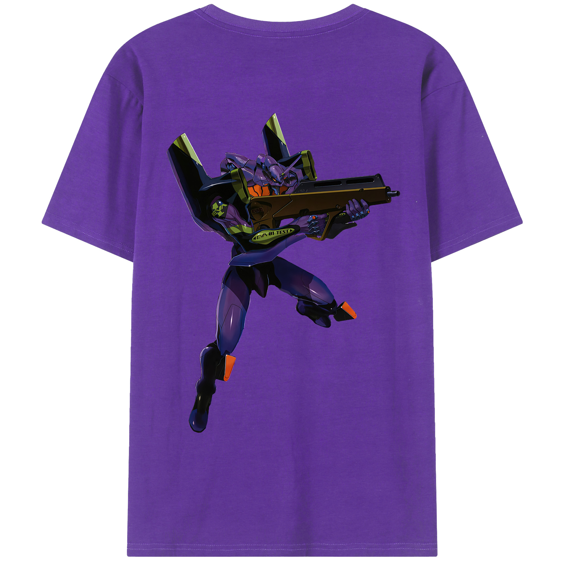 （画像用） EVA 新世紀エヴァンゲリオン 綿100％ メンズ半袖Tシャツ（バックプリント） 通気性