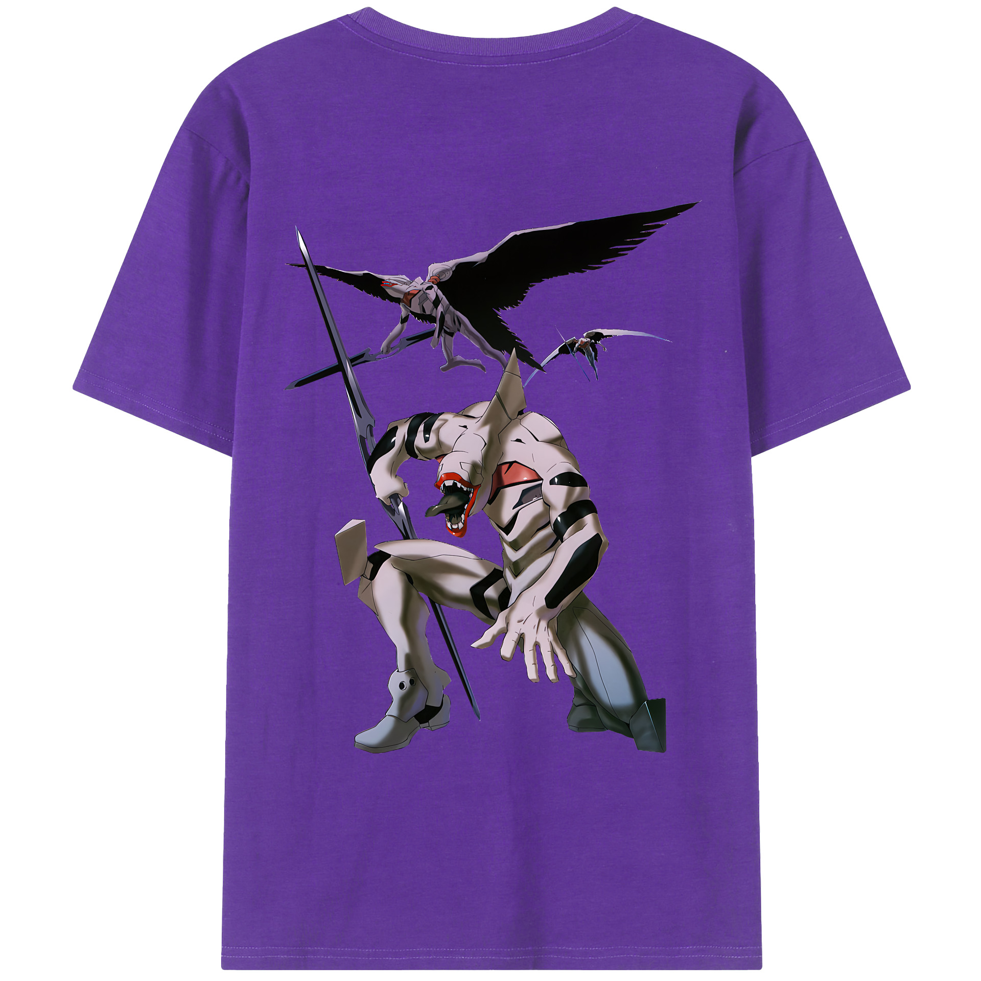 （画像用） EVA 新世紀エヴァンゲリオン 綿100％ メンズ半袖Tシャツ（バックプリント） 通気性