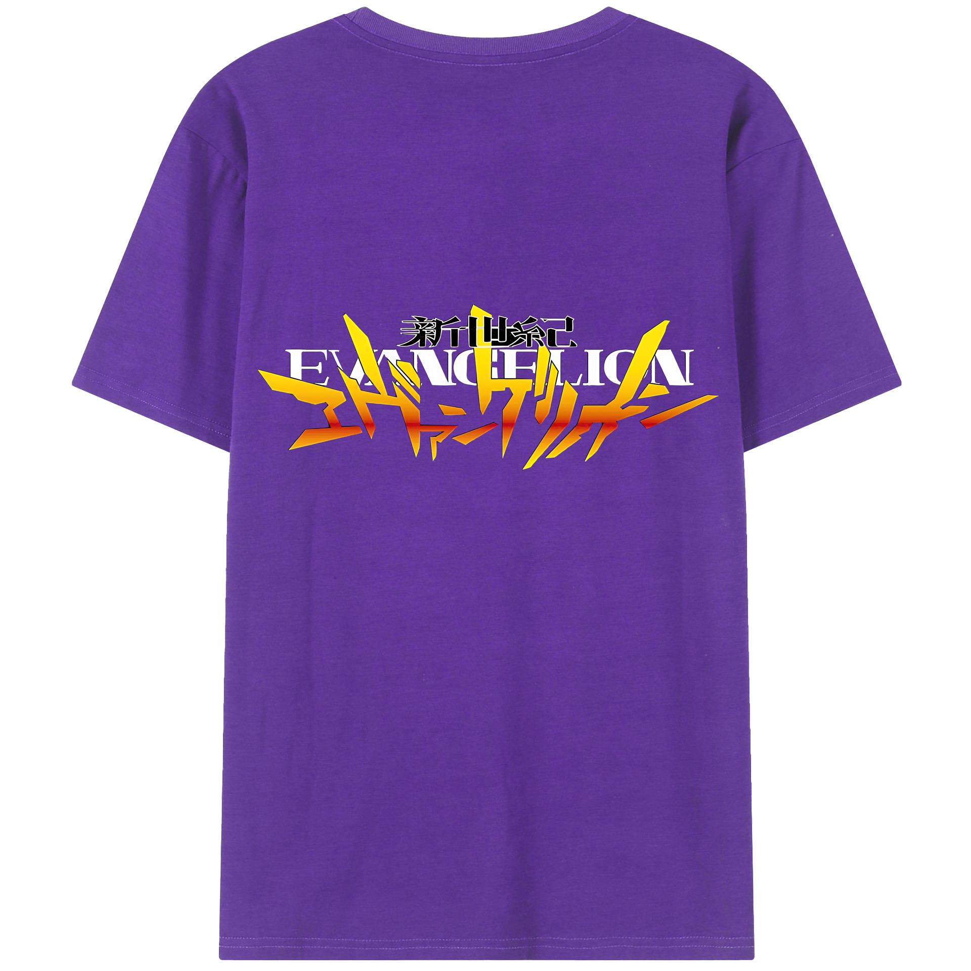 （画像用） EVA 新世紀エヴァンゲリオン 綿100％ メンズ半袖Tシャツ（バックプリント） 通気性