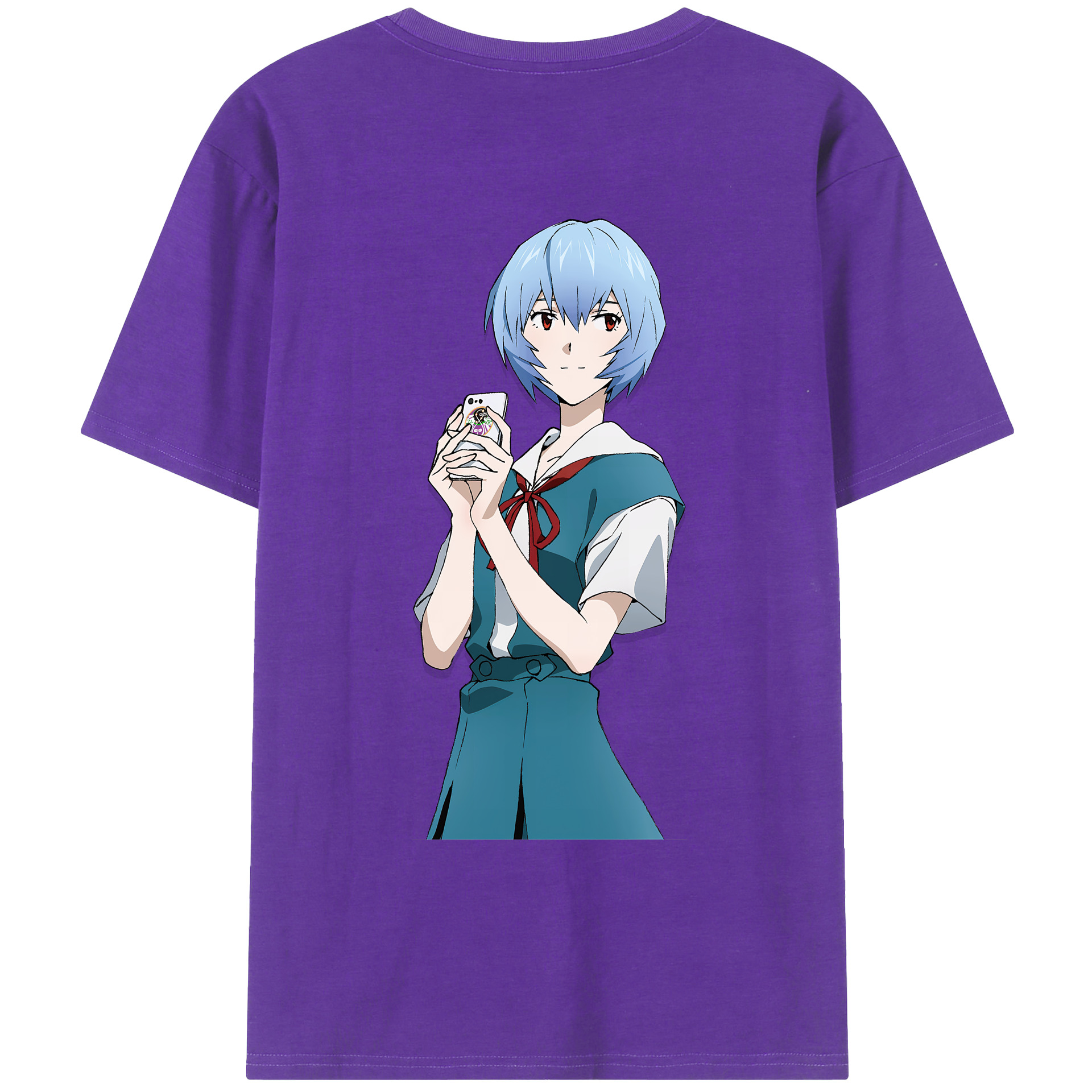 （画像用） EVA 新世紀エヴァンゲリオン 綿100％ メンズ半袖Tシャツ（バックプリント） 通気性