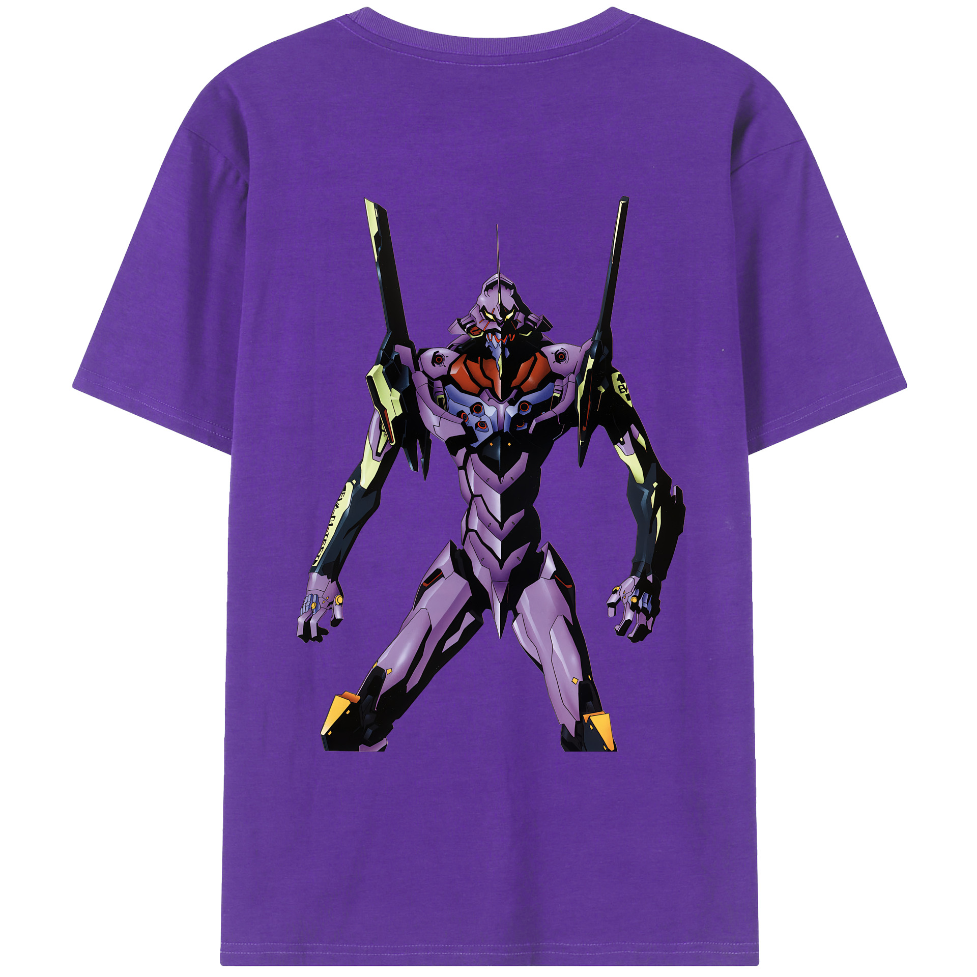 （画像用） EVA 新世紀エヴァンゲリオン 綿100％ メンズ半袖Tシャツ（バックプリント） 通気性