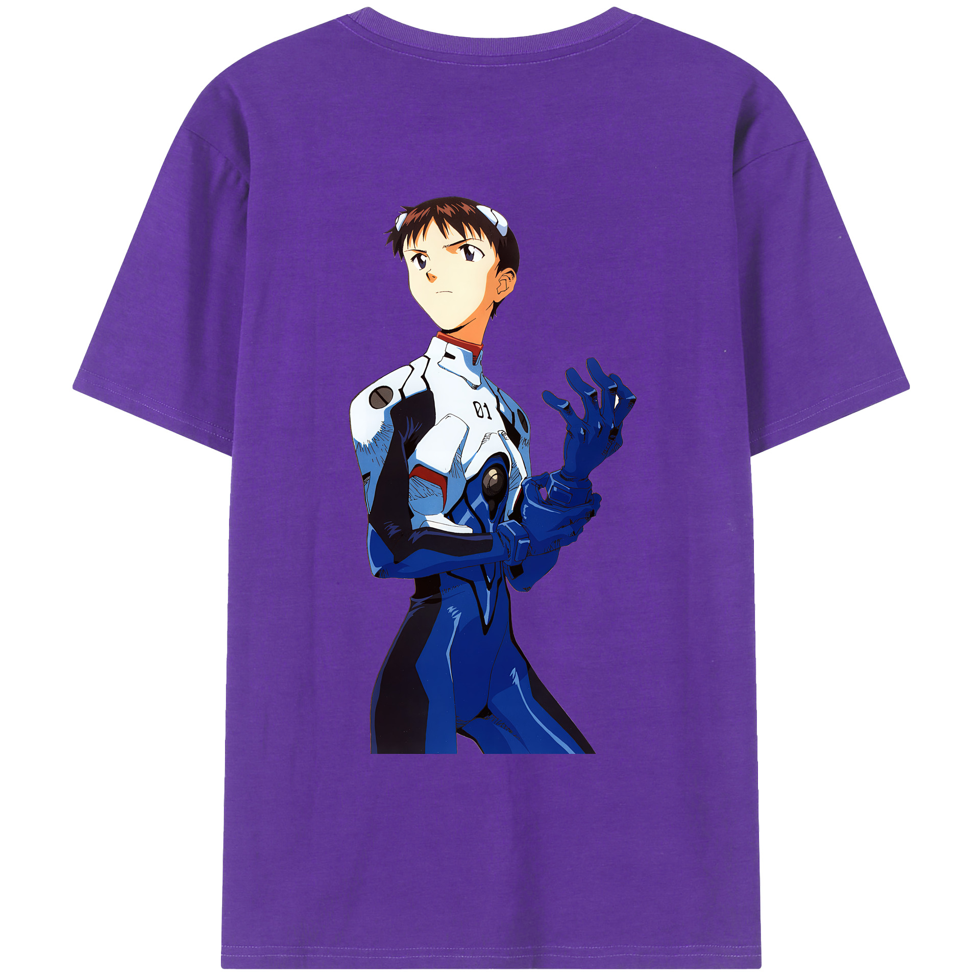 （画像用） EVA 新世紀エヴァンゲリオン 綿100％ メンズ半袖Tシャツ（バックプリント） 通気性