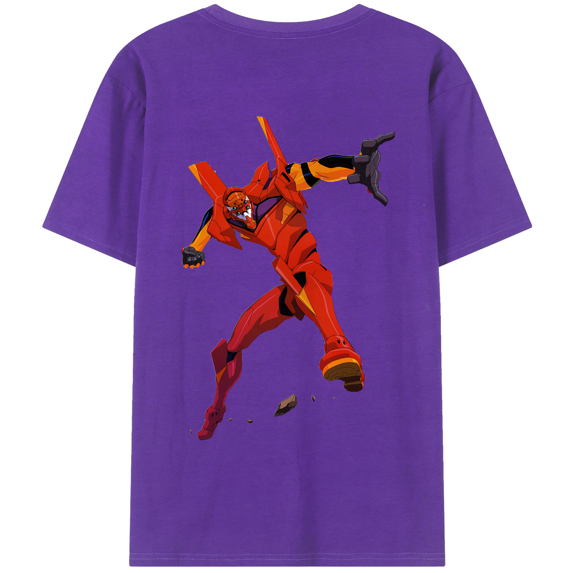 （画像用） EVA 新世紀エヴァンゲリオン 綿100％ メンズ半袖Tシャツ（バックプリント） 通気性
