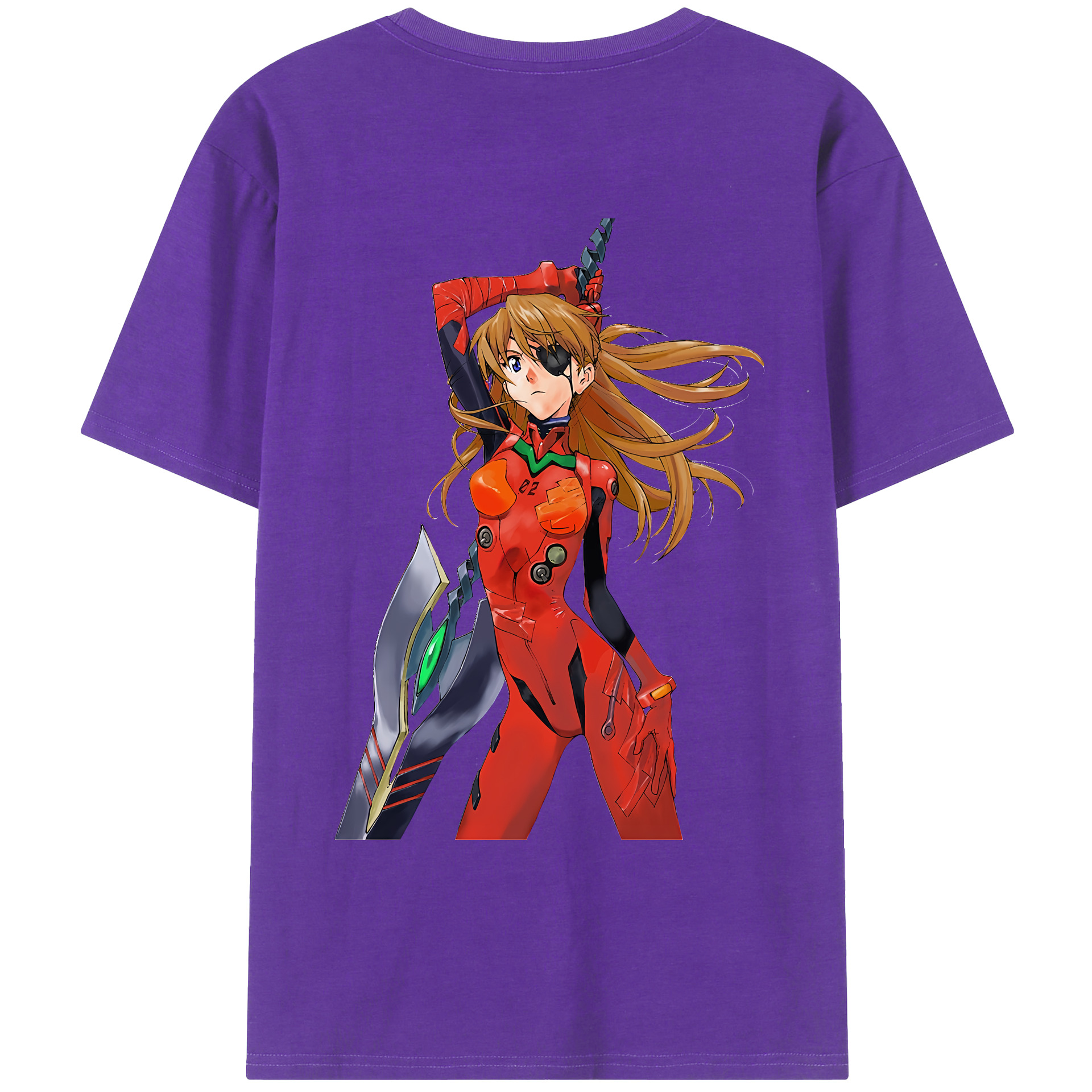 （画像用） EVA 新世紀エヴァンゲリオン 綿100％ メンズ半袖Tシャツ（バックプリント） 通気性