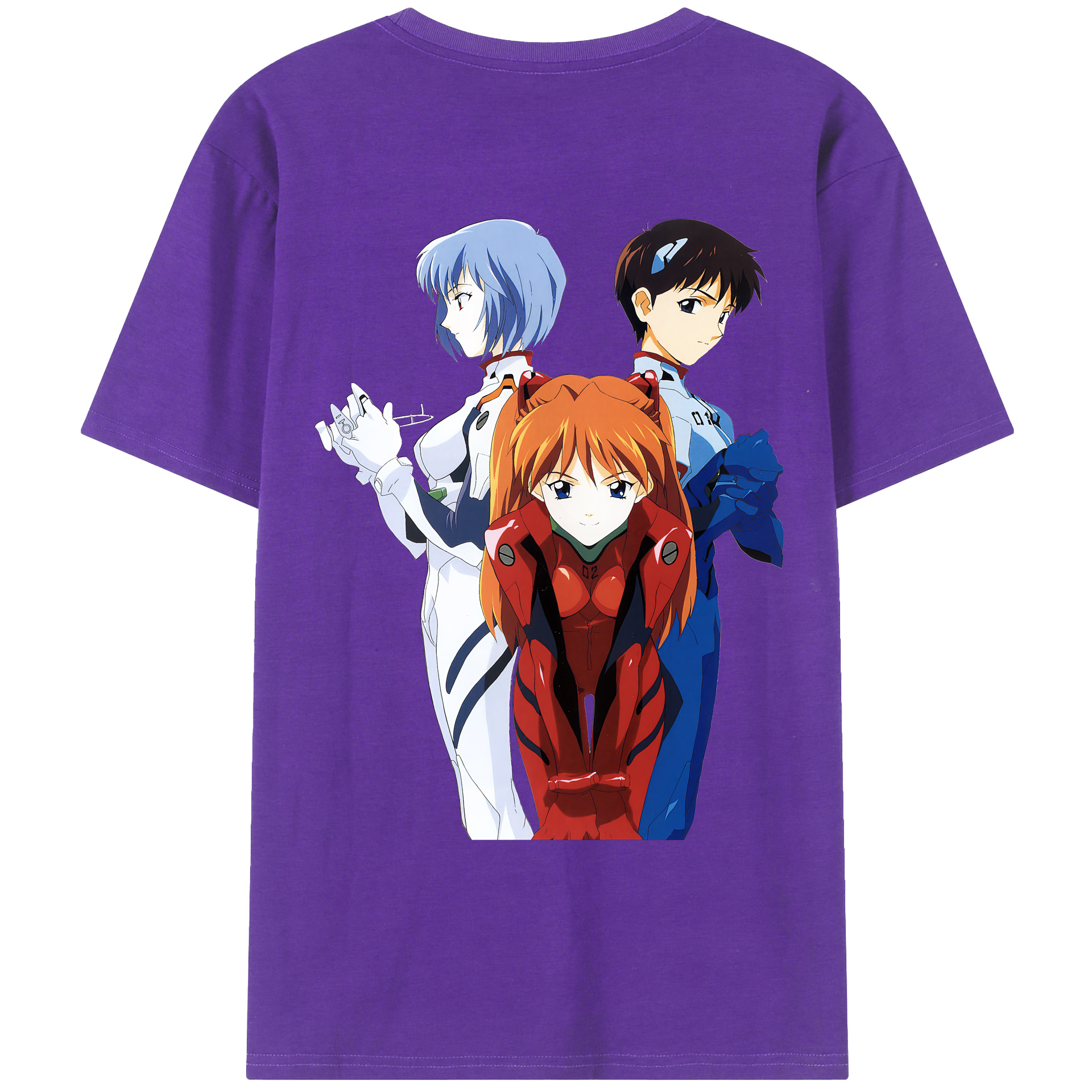 （画像用） EVA 新世紀エヴァンゲリオン 綿100％ メンズ半袖Tシャツ（バックプリント） 通気性