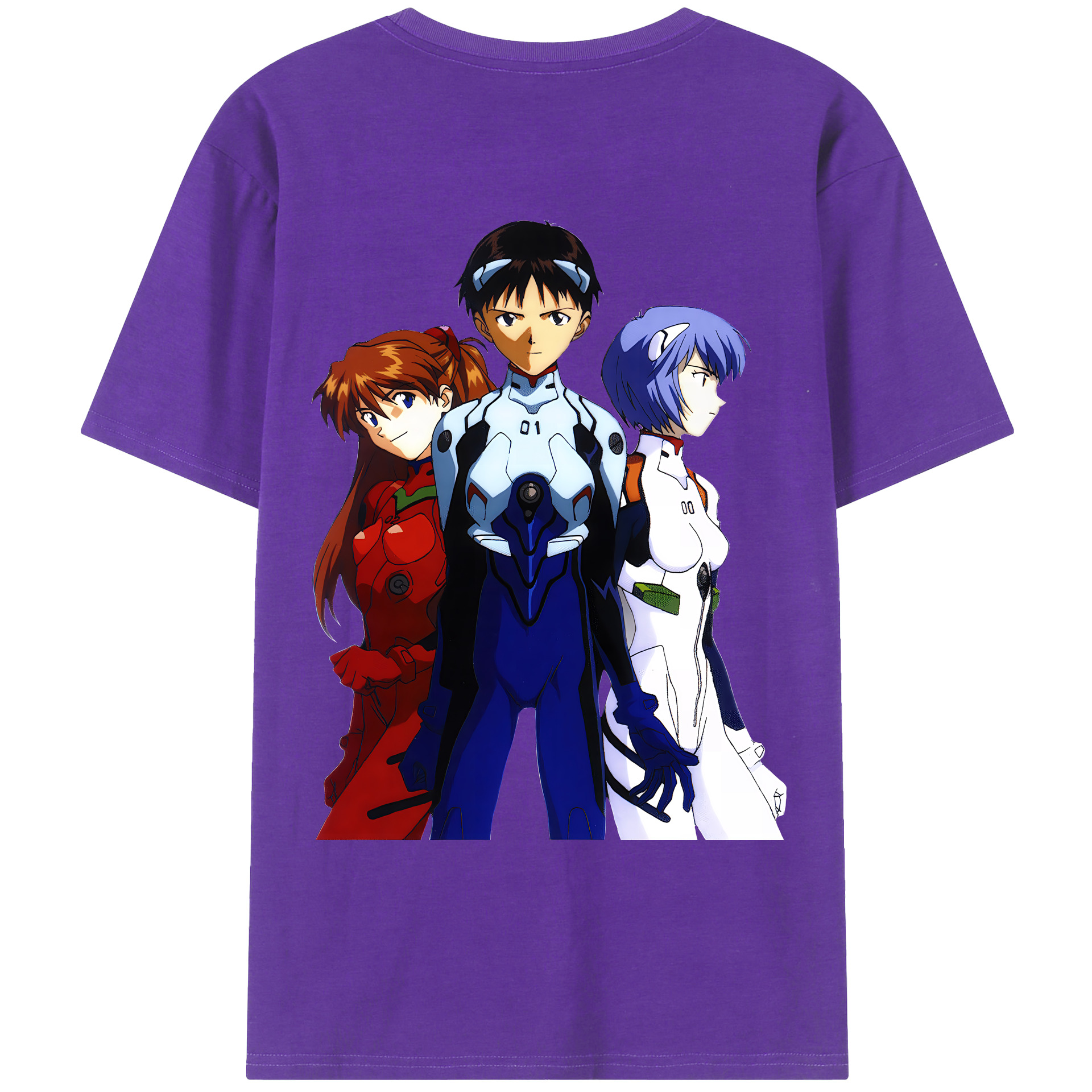 （画像用） EVA 新世紀エヴァンゲリオン 綿100％ メンズ半袖Tシャツ（バックプリント） 通気性