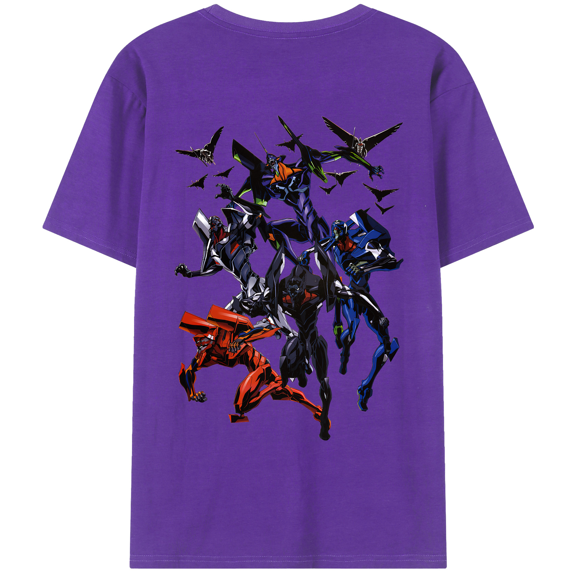 （画像用） EVA 新世紀エヴァンゲリオン 綿100％ メンズ半袖Tシャツ（バックプリント） 通気性