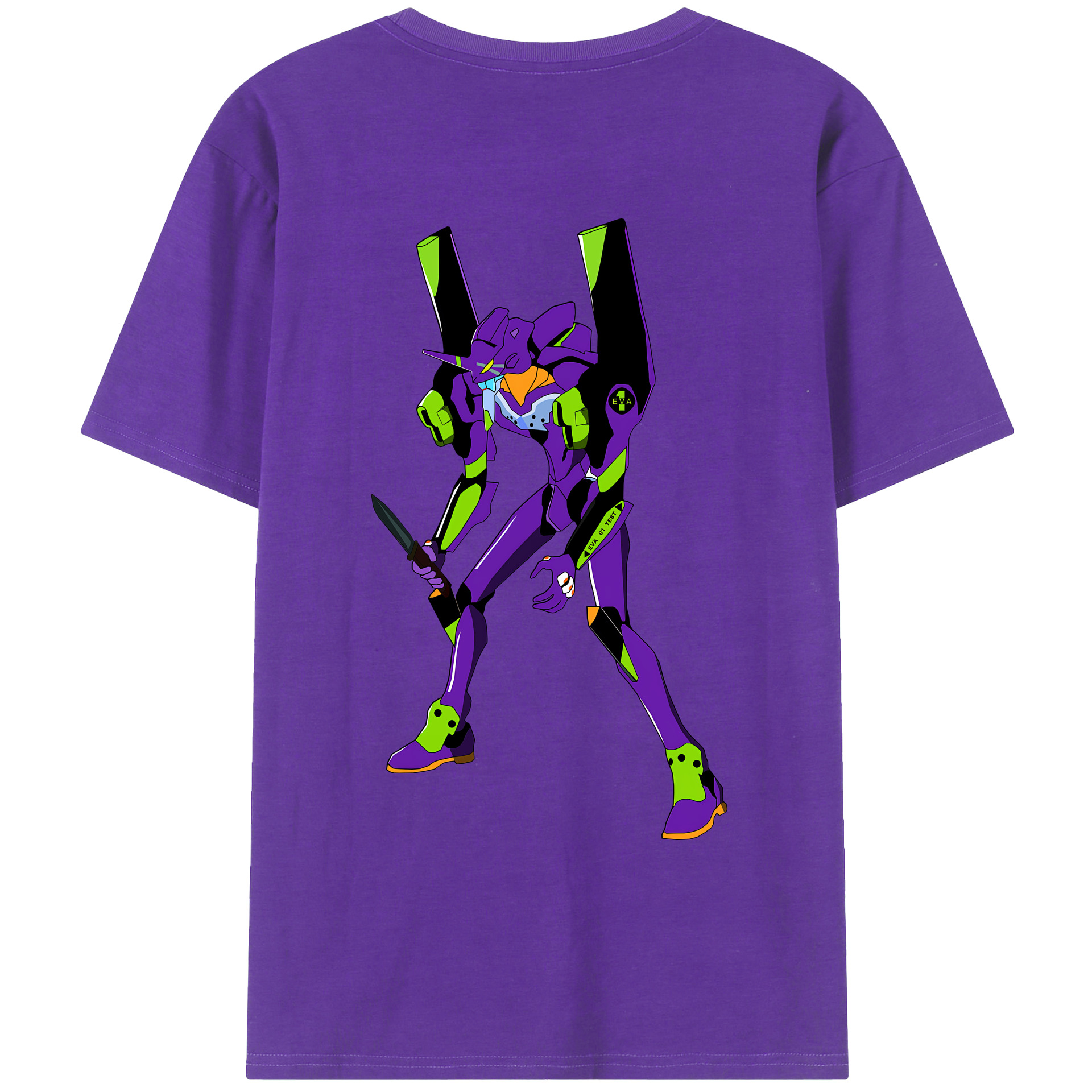 （画像用） EVA 新世紀エヴァンゲリオン 綿100％ メンズ半袖Tシャツ（バックプリント） 通気性
