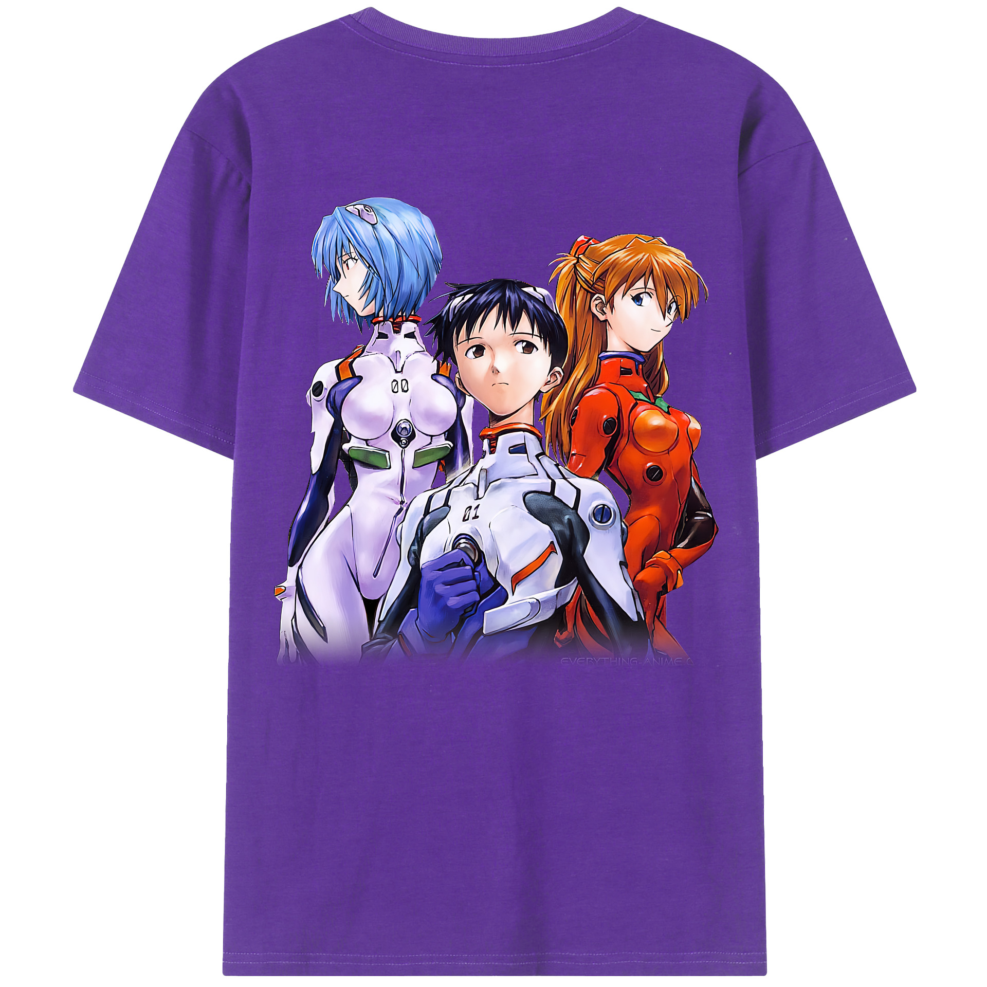 （画像用） EVA 新世紀エヴァンゲリオン 綿100％ メンズ半袖Tシャツ（バックプリント） 通気性