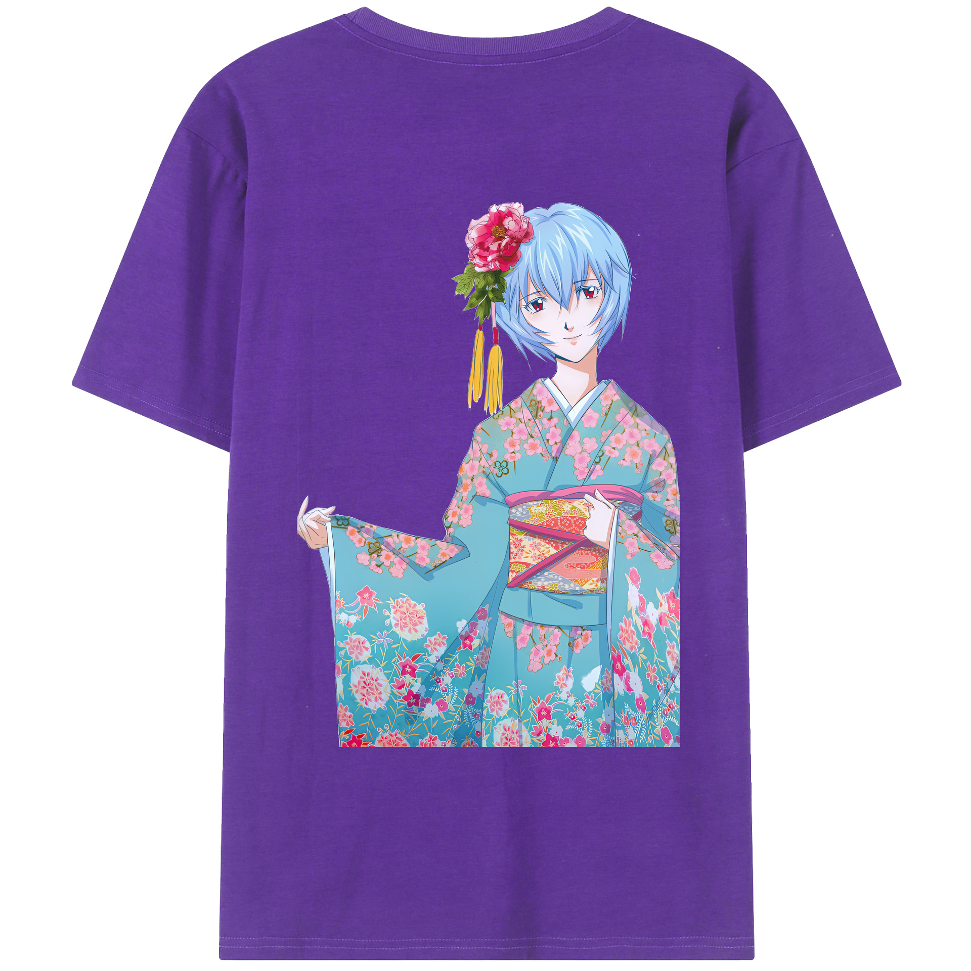 （画像用） EVA 新世紀エヴァンゲリオン 綿100％ メンズ半袖Tシャツ（バックプリント） 通気性