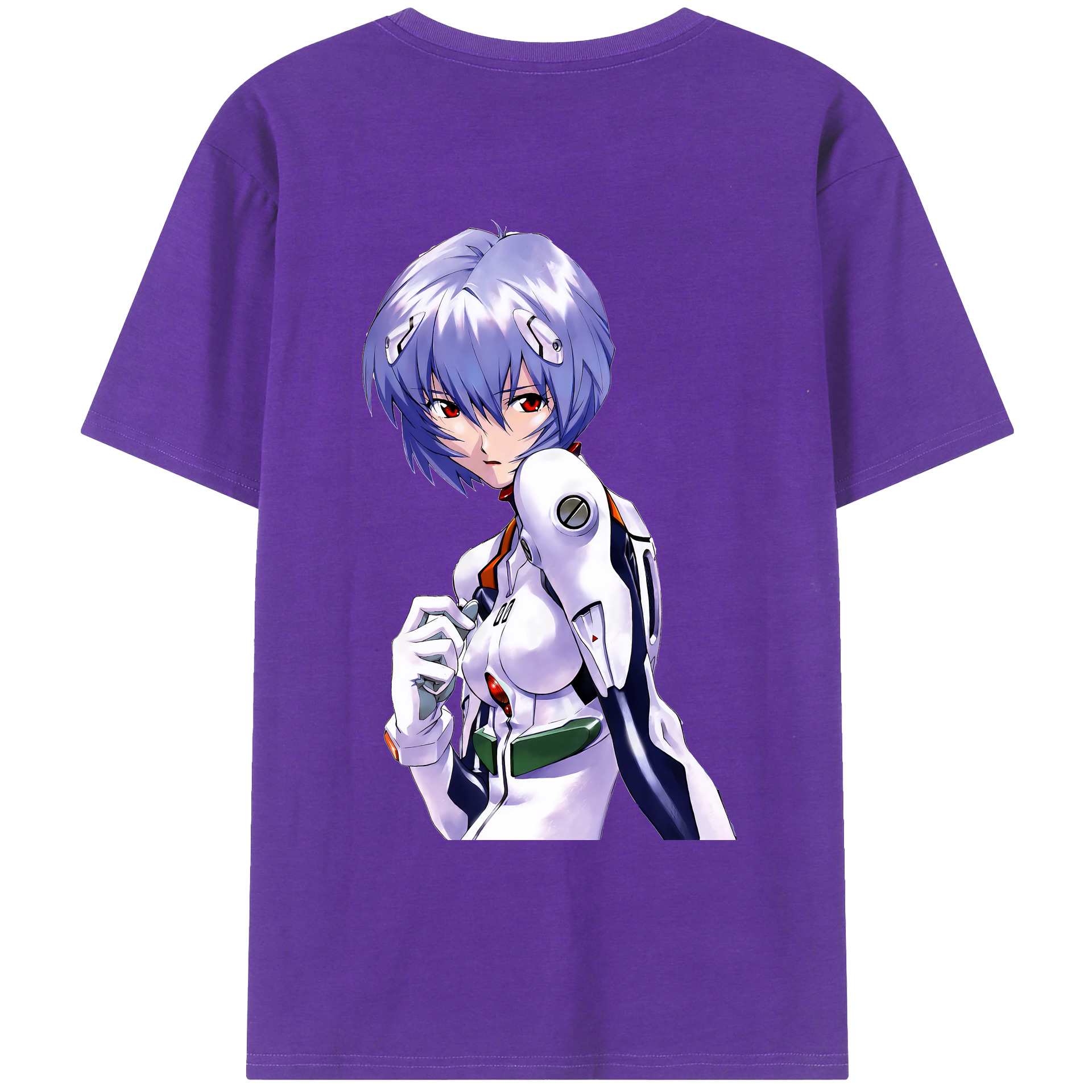 （画像用） EVA 新世紀エヴァンゲリオン 綿100％ メンズ半袖Tシャツ（バックプリント） 通気性