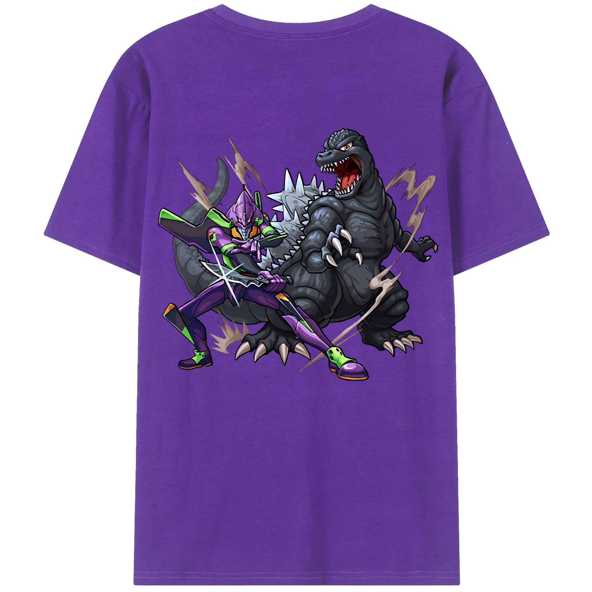 （画像用） EVA 新世紀エヴァンゲリオン 綿100％ メンズ半袖Tシャツ（バックプリント） 通気性