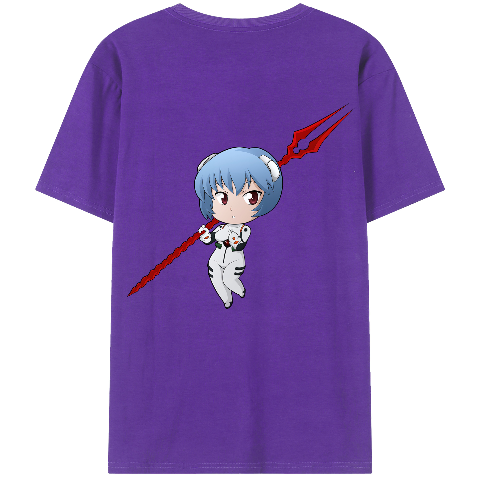 （画像用） EVA 新世紀エヴァンゲリオン 綿100％ メンズ半袖Tシャツ（バックプリント） 通気性