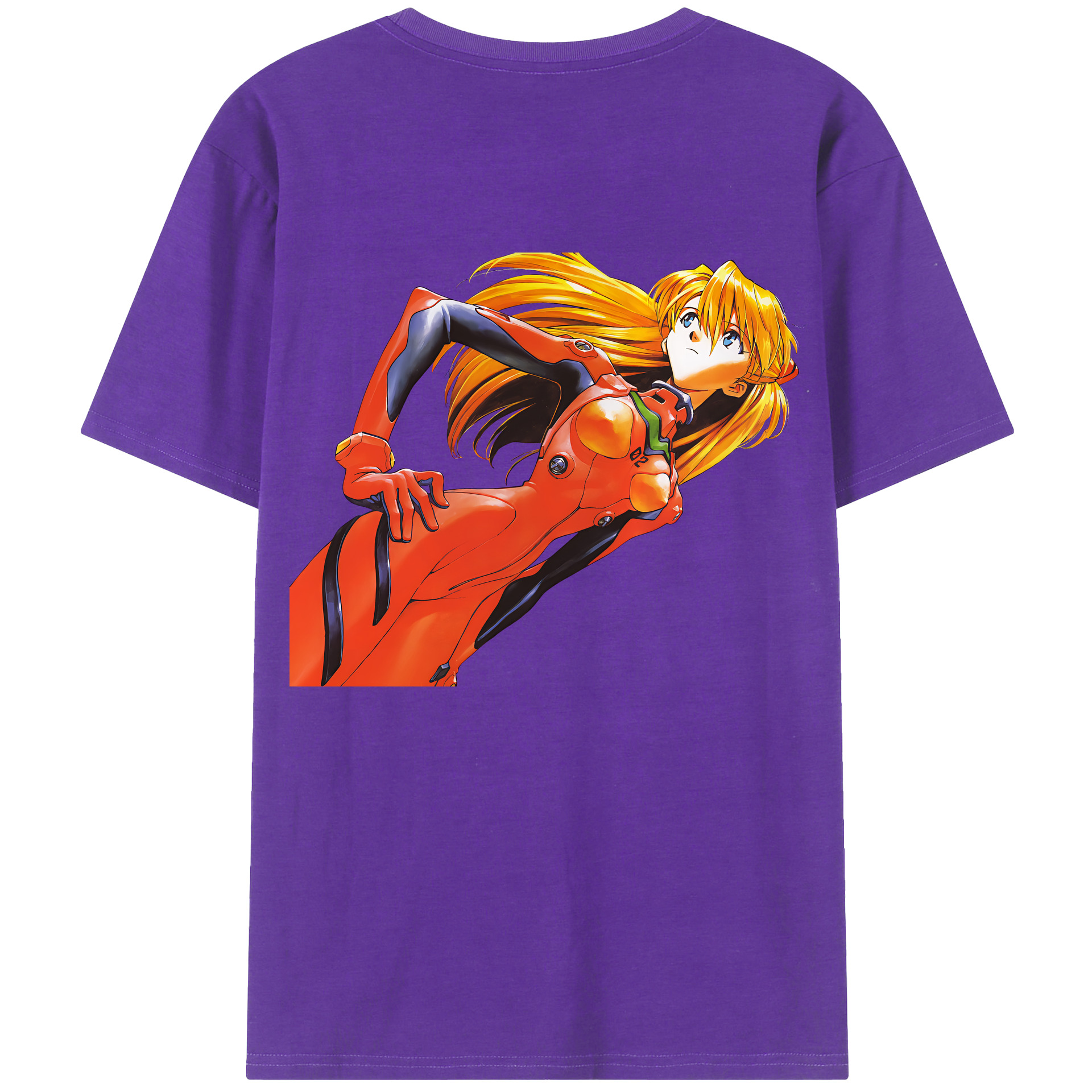 （画像用） EVA 新世紀エヴァンゲリオン 綿100％ メンズ半袖Tシャツ（バックプリント） 通気性