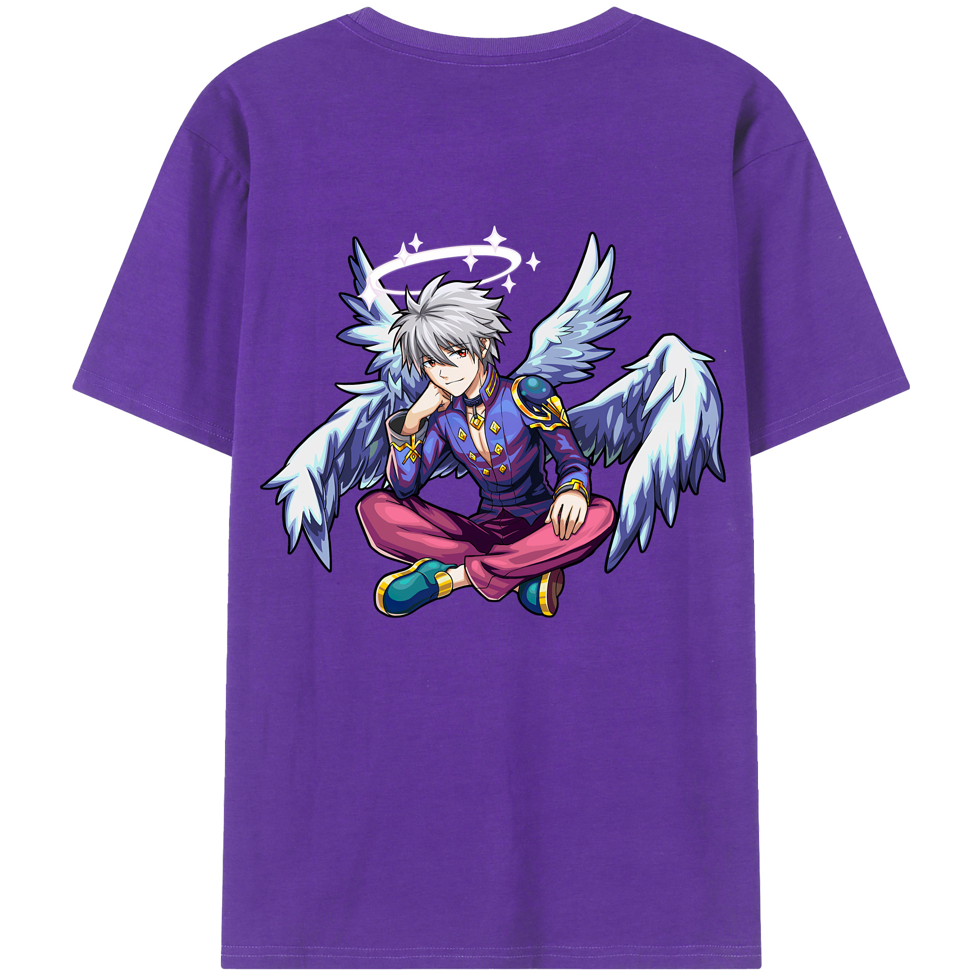 （画像用） EVA 新世紀エヴァンゲリオン 綿100％ メンズ半袖Tシャツ（バックプリント） 通気性