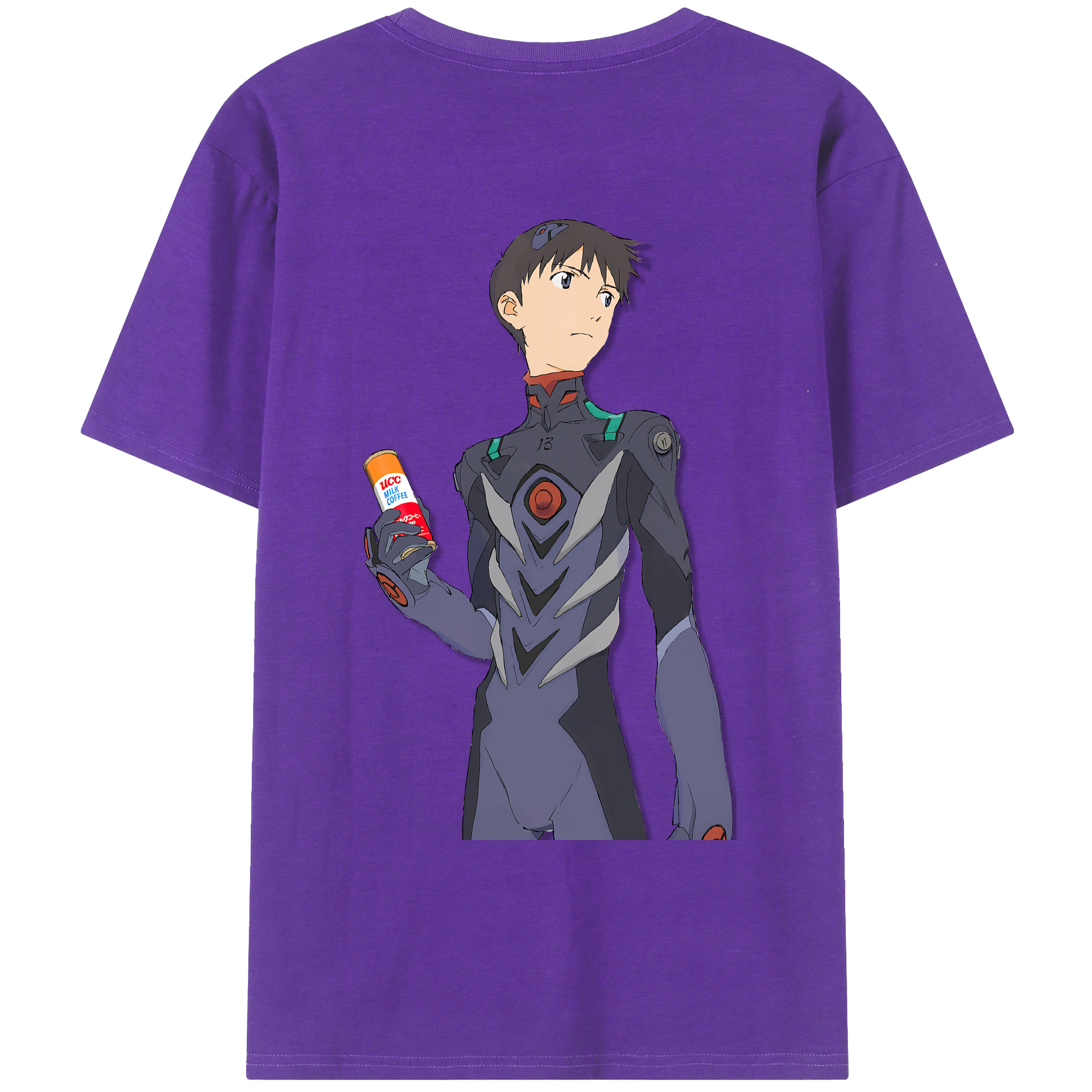 （画像用） EVA 新世紀エヴァンゲリオン 綿100％ メンズ半袖Tシャツ（バックプリント） 通気性
