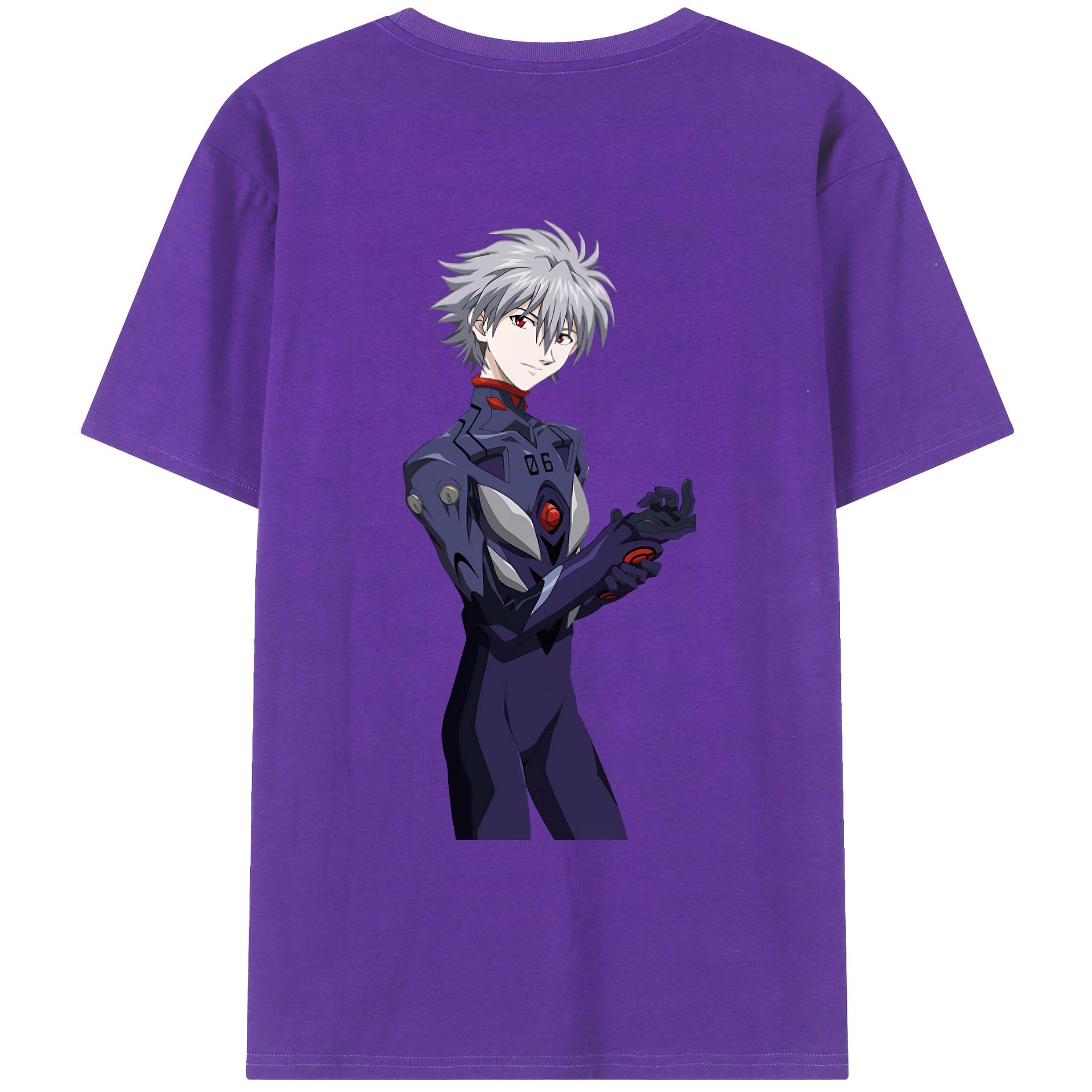 （画像用） EVA 新世紀エヴァンゲリオン 綿100％ メンズ半袖Tシャツ（バックプリント） 通気性